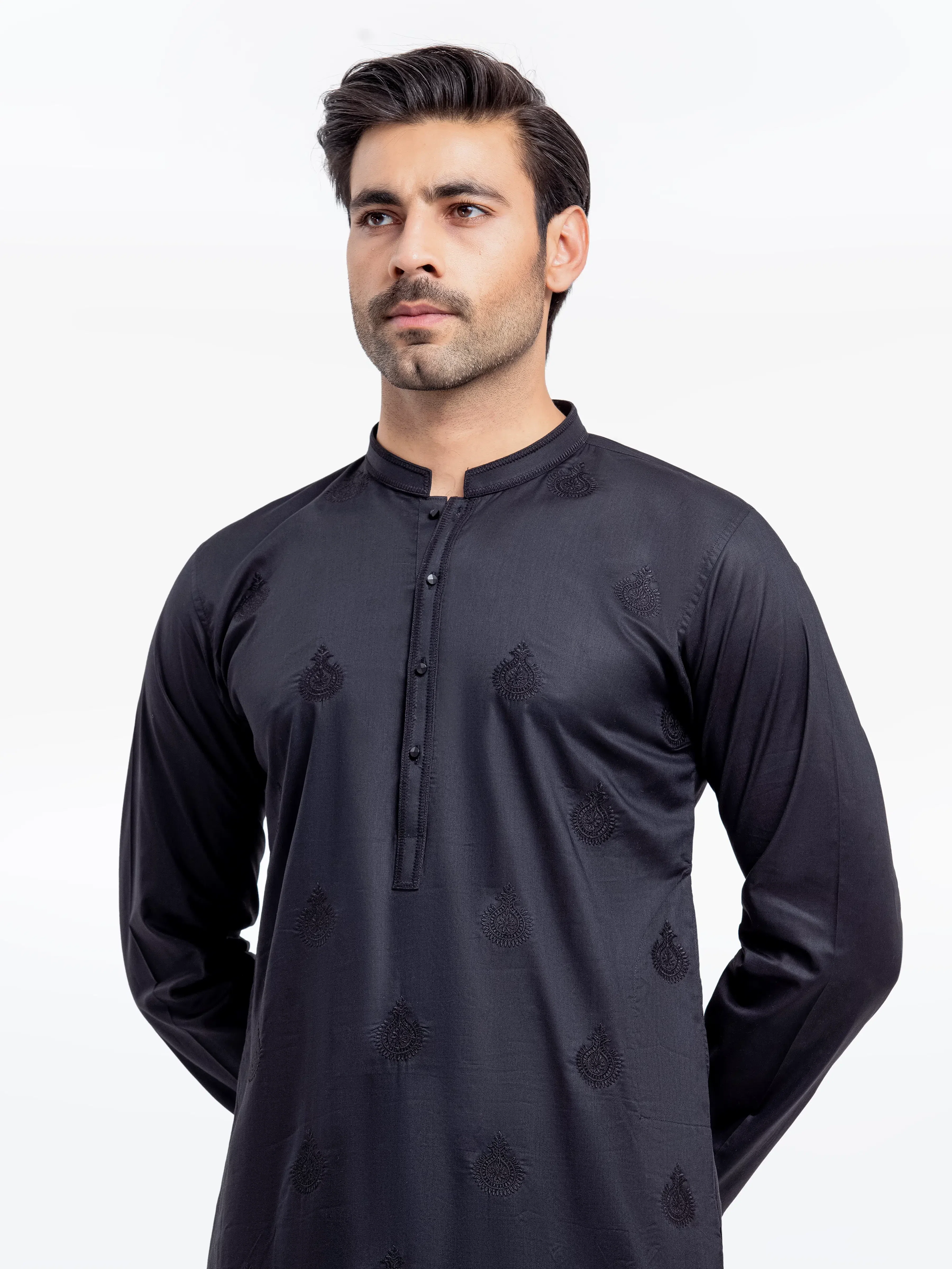 Embroidered Cotton Kurta - EMTK25S-99495 - Image 2