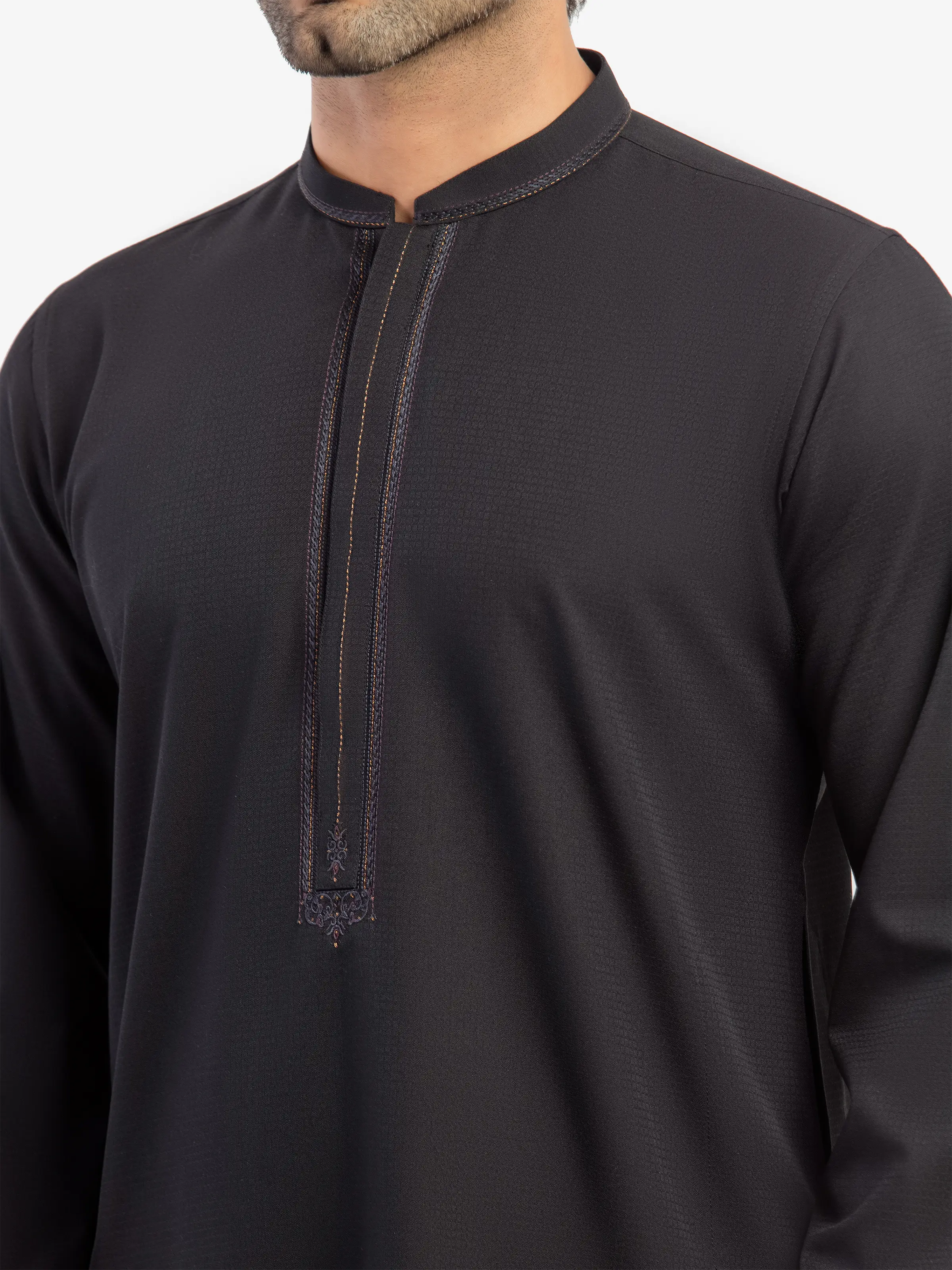 Embroidered Blended Kurta Pajama - EMTKPT5-084 - Image 3