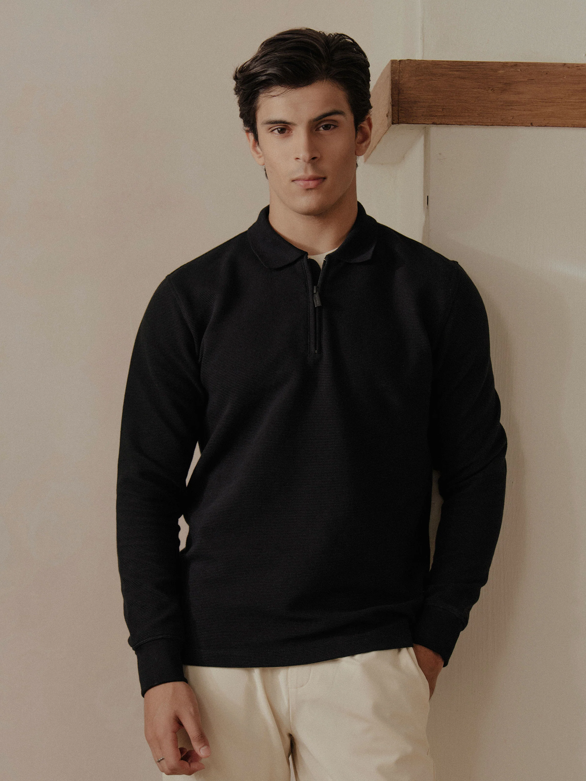 Full Sleeves Zipper Polo - EMTPFS5-007 - Image 2