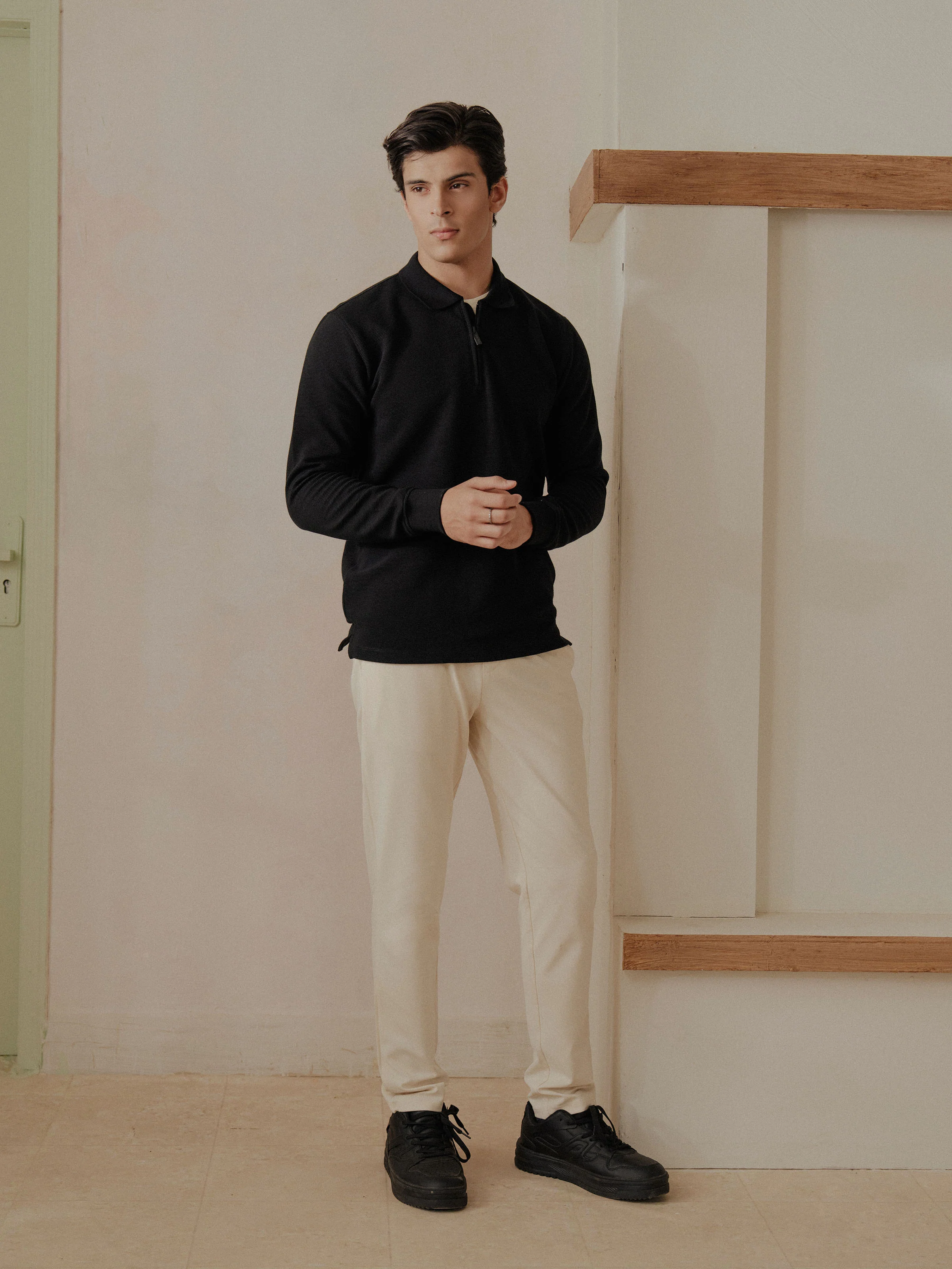 Full Sleeves Zipper Polo - EMTPFS5-007 - Image 3