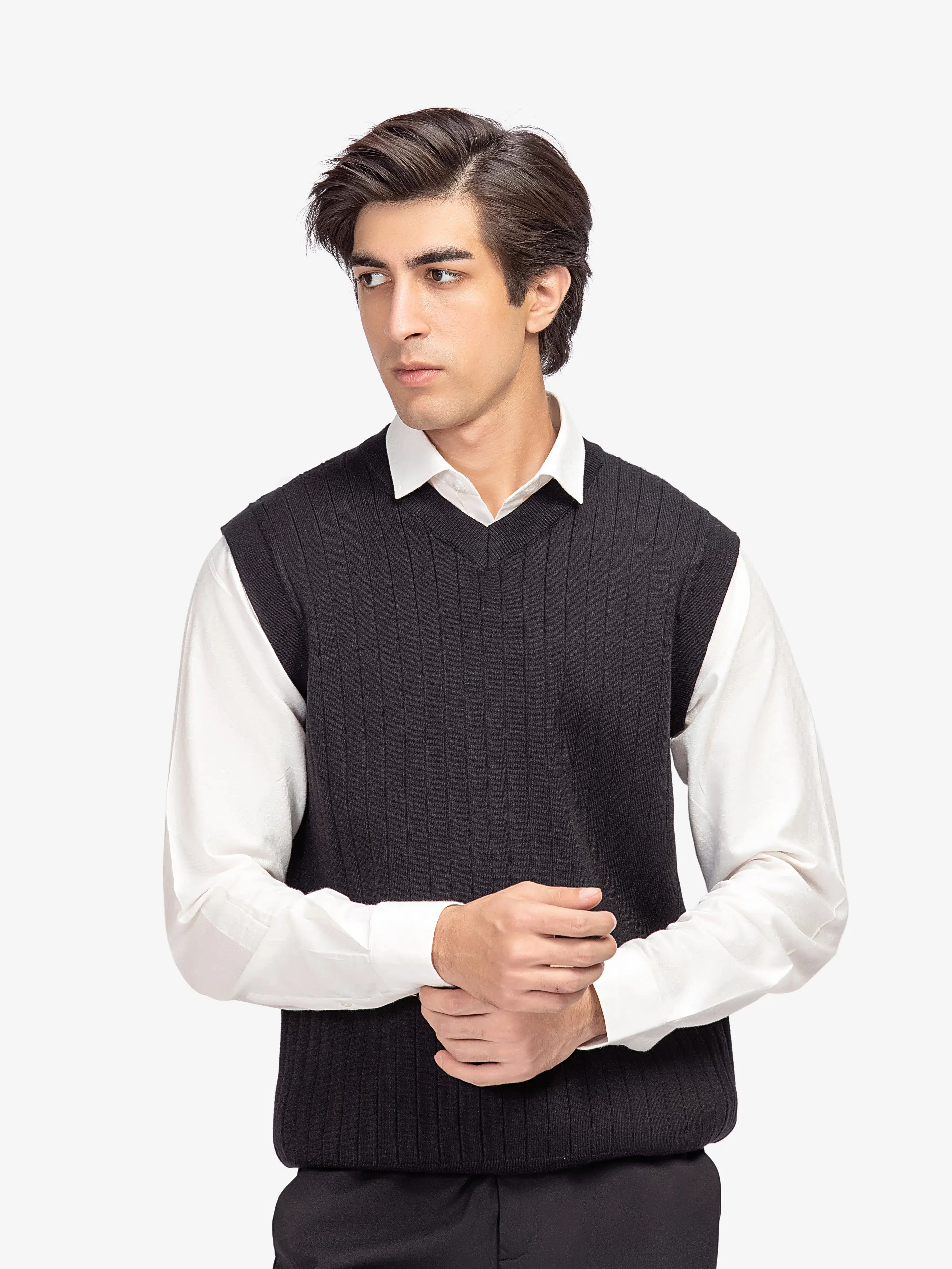 Drop Needle Sleeveless Sweater - EMTSWT5-024
