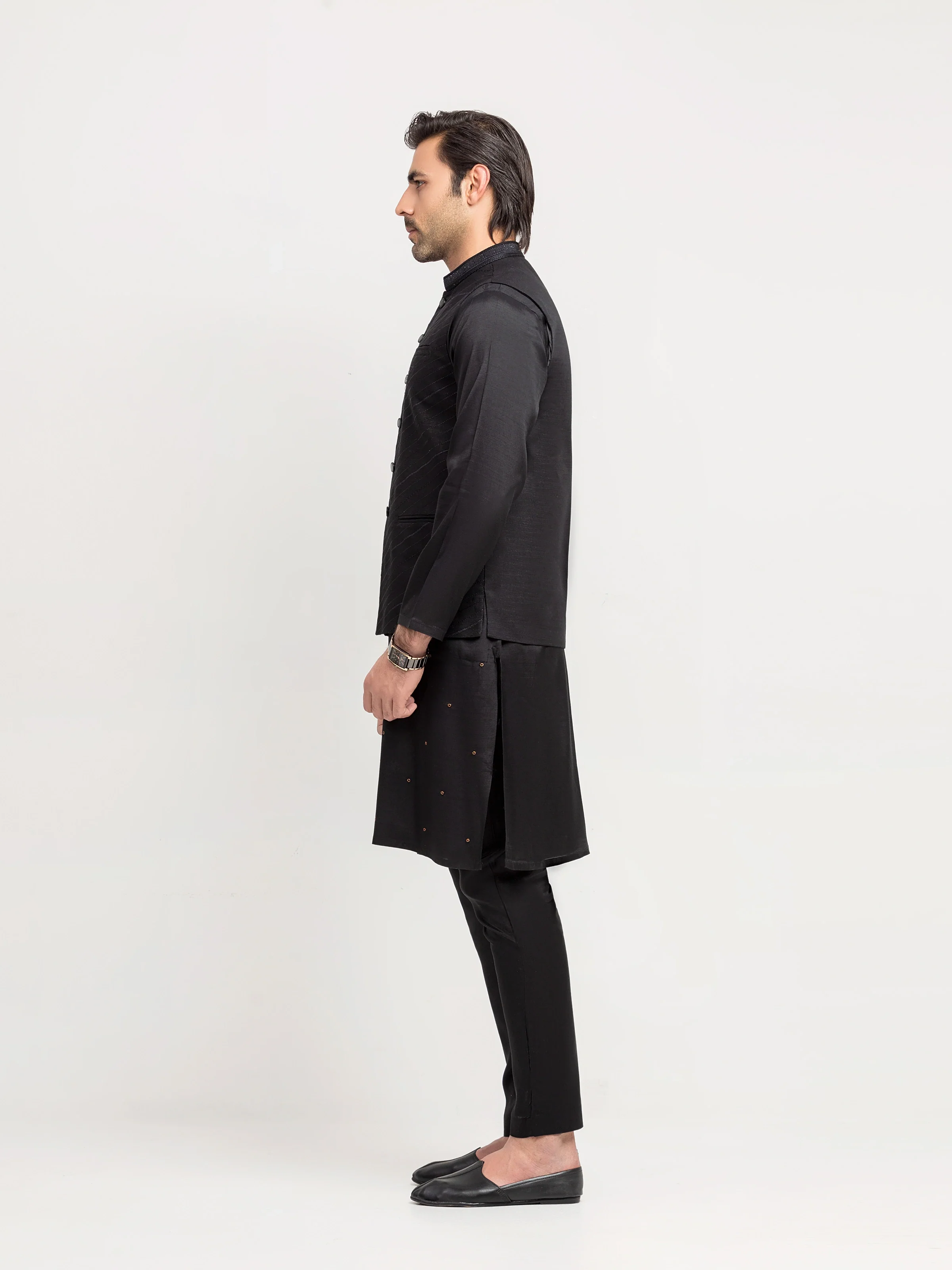 Embroidered Khaddar Waistcoat - EMTWCE5-35995 - Image 4