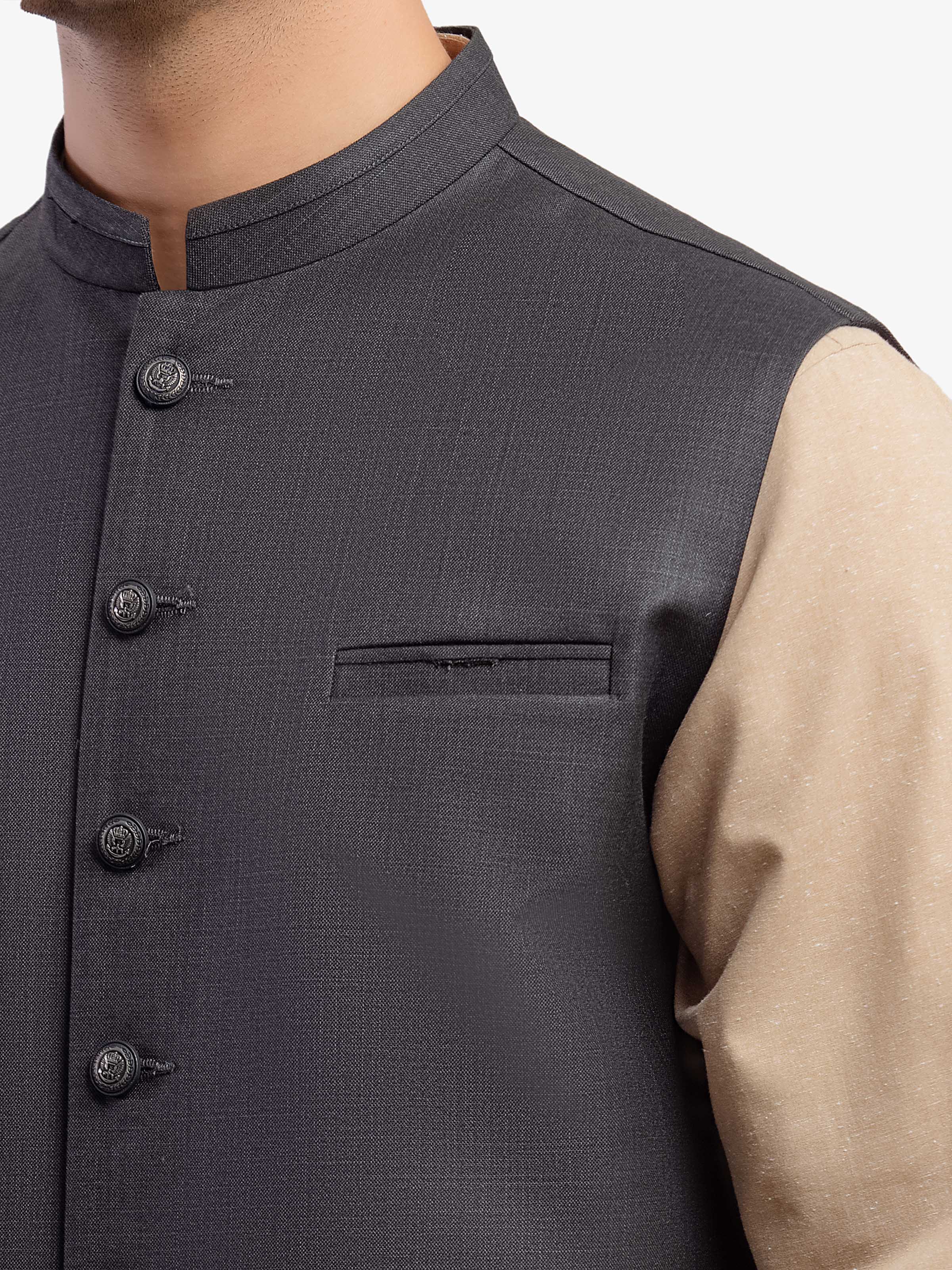 Plain Waistcoat - EMTWCP5-35976 - Image 3