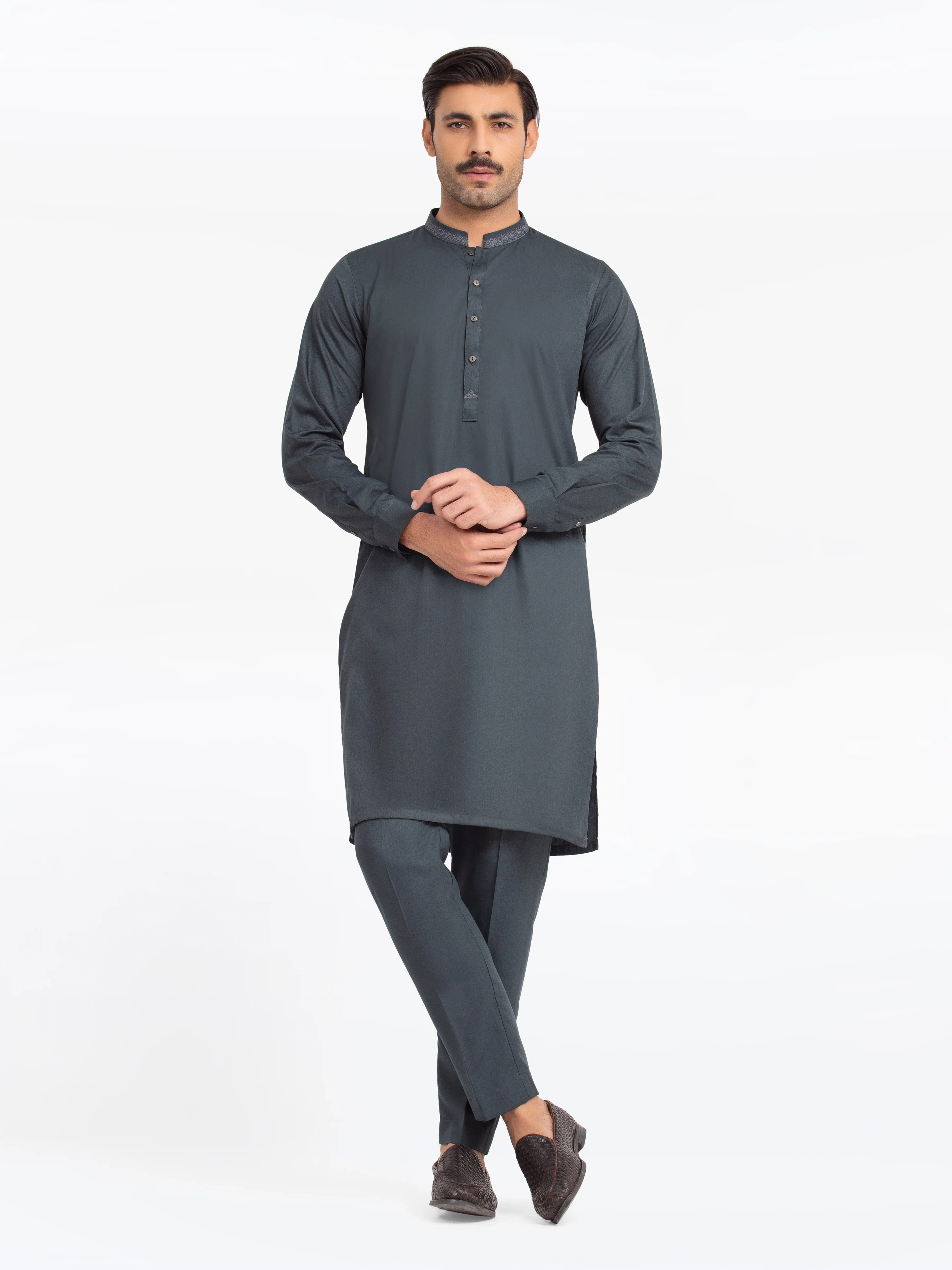 Embroidered Blended Kurta Pajama - EMTKPT24-046
