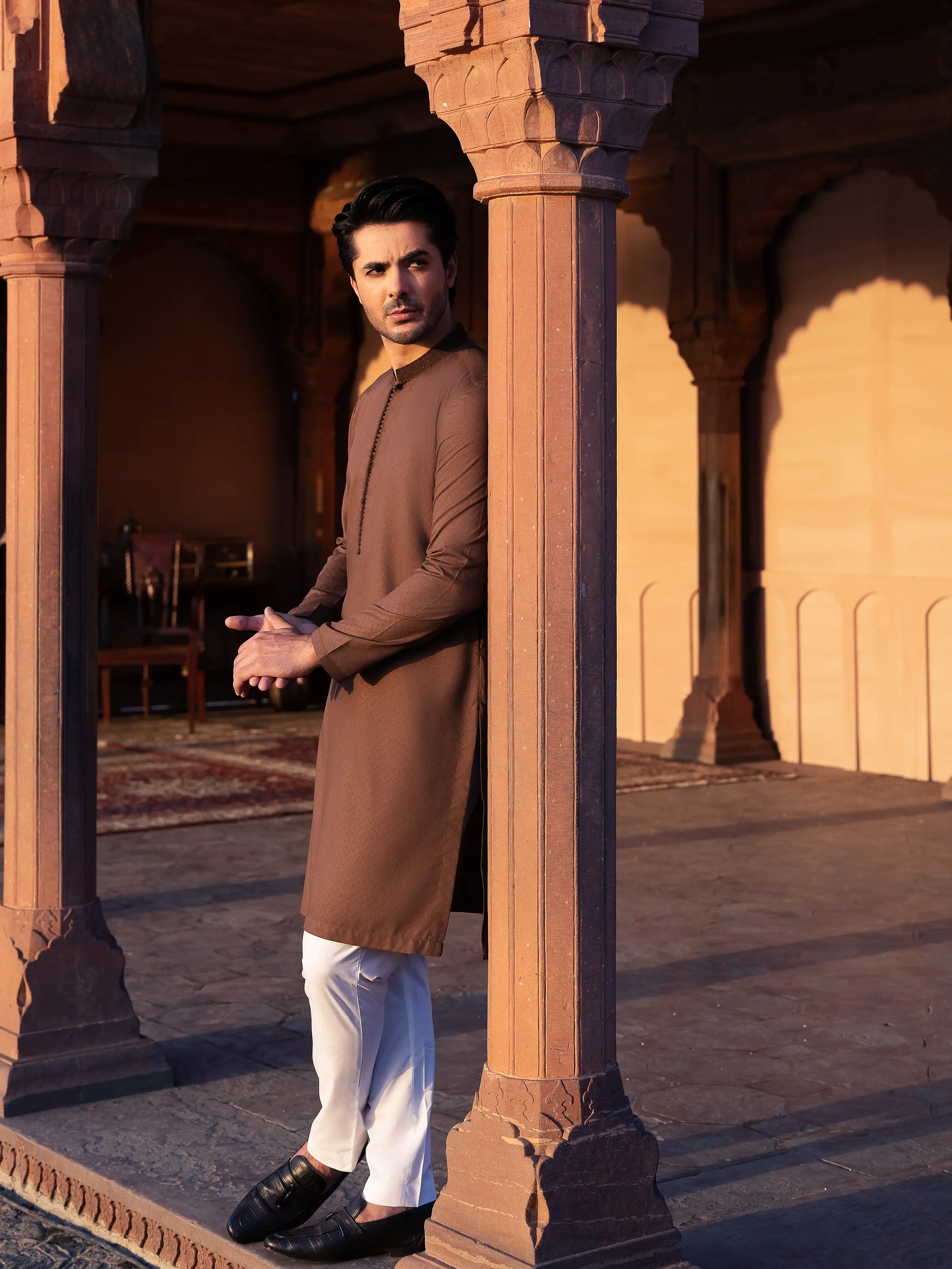 Embroidered Dobby Kurta - EMTK5-99530 - Image 2