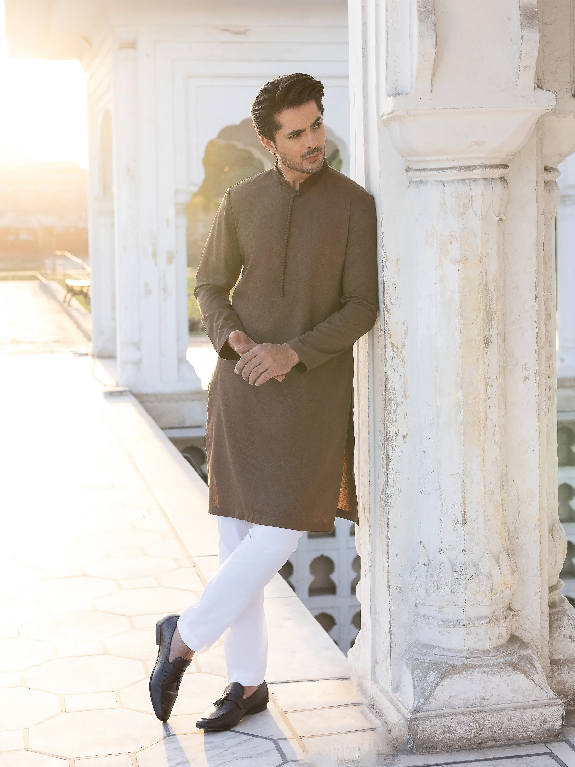 Embroidered Dobby Kurta - EMTK5-99530 - Image 5