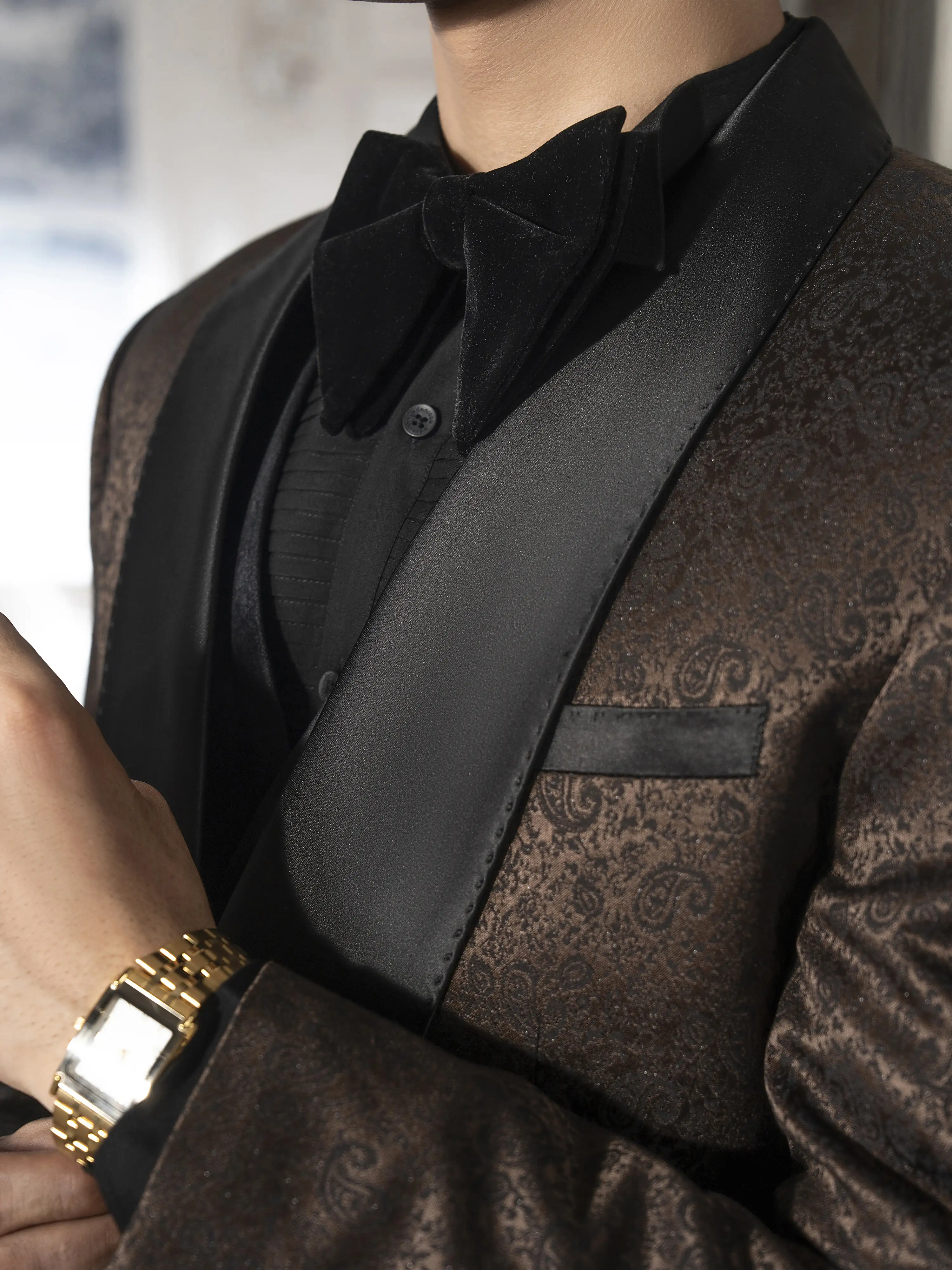 Rounded Shawl Collar Tuxedo Suit - ECMTCPT5-1007 - Image 3