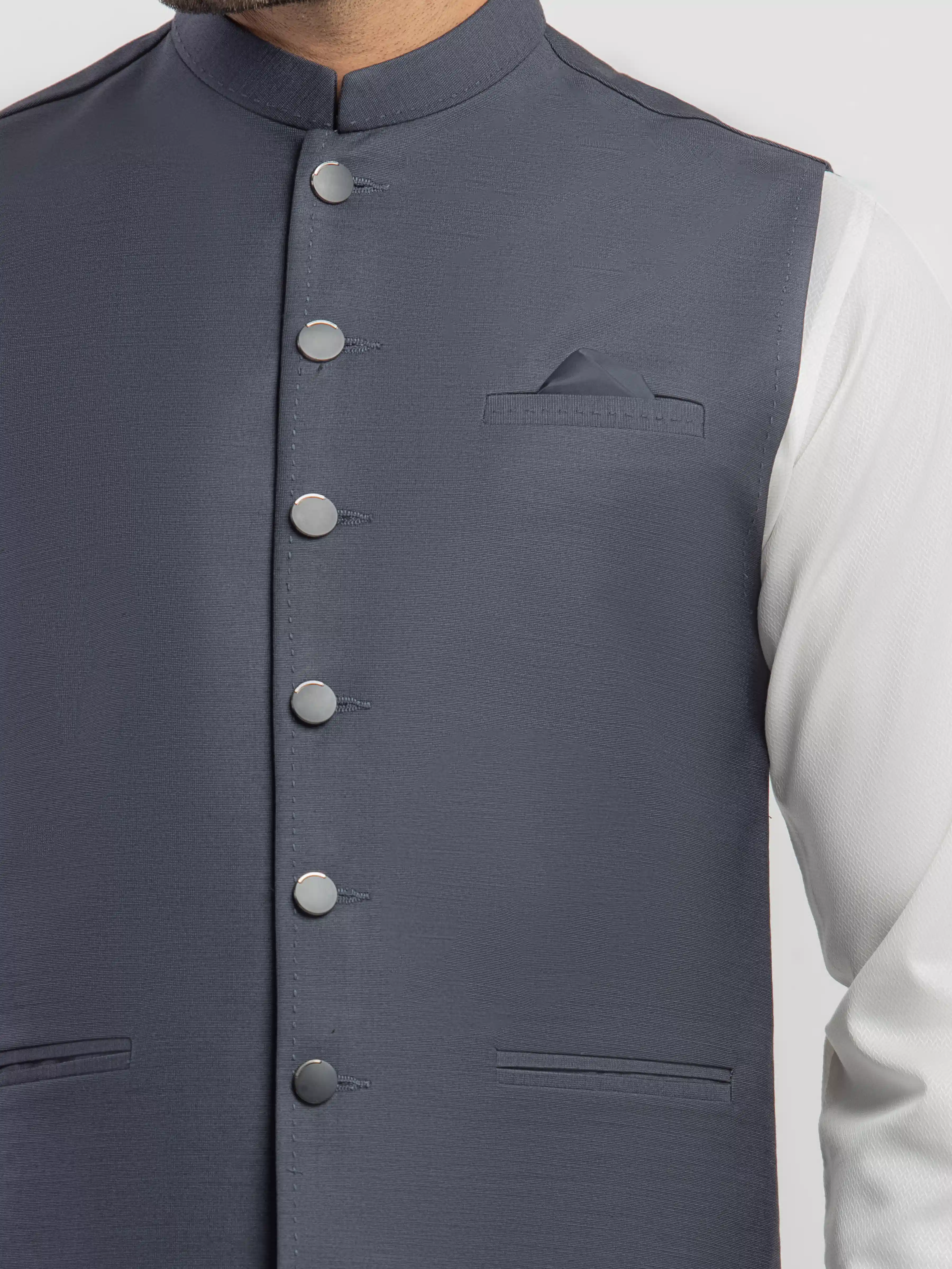Plain Waistcoat - EMTWCP5-35989 - Image 3