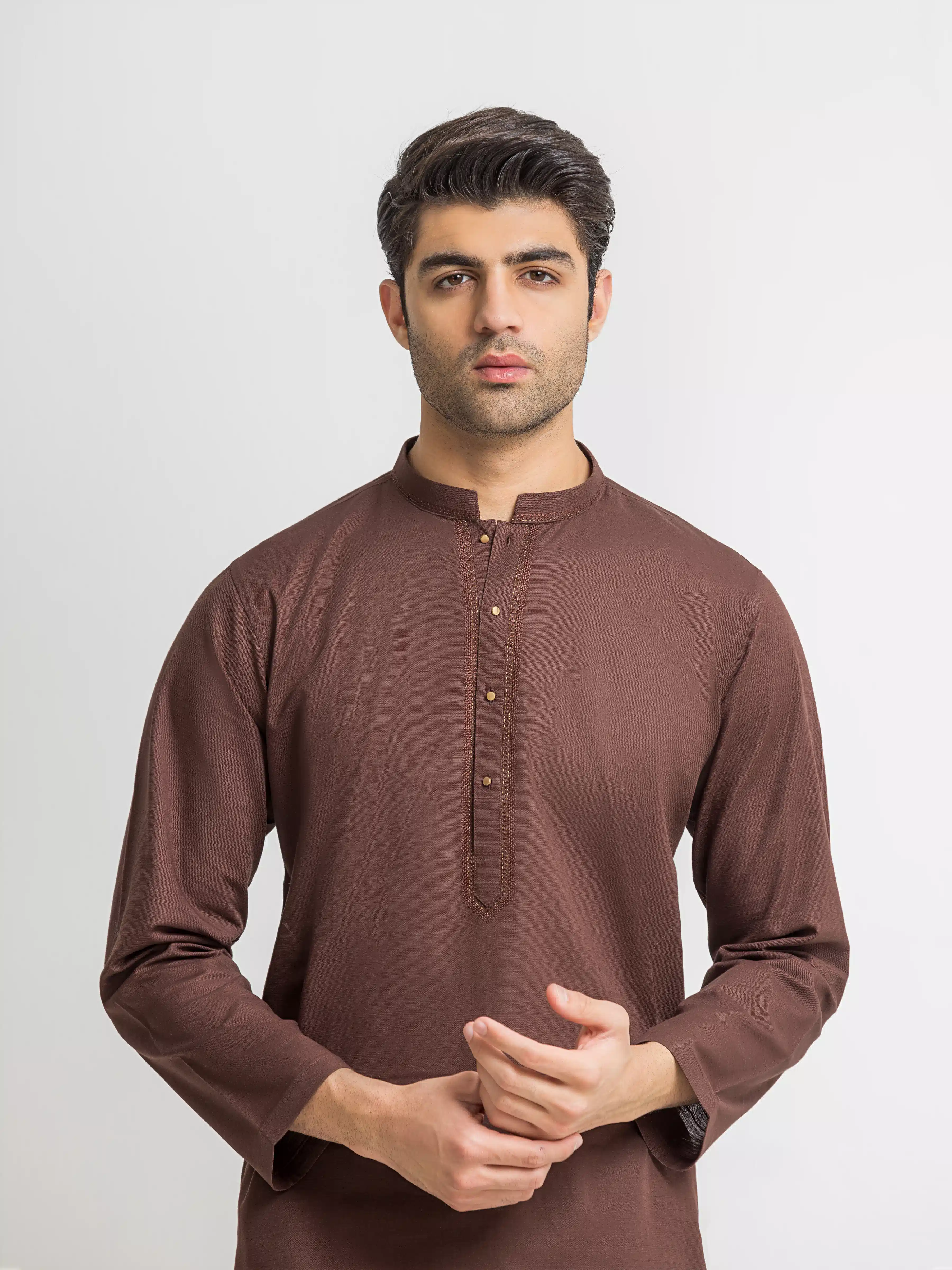Embroidered Khaddar Kurta Pajama - EMTKPT5-092 - Image 2