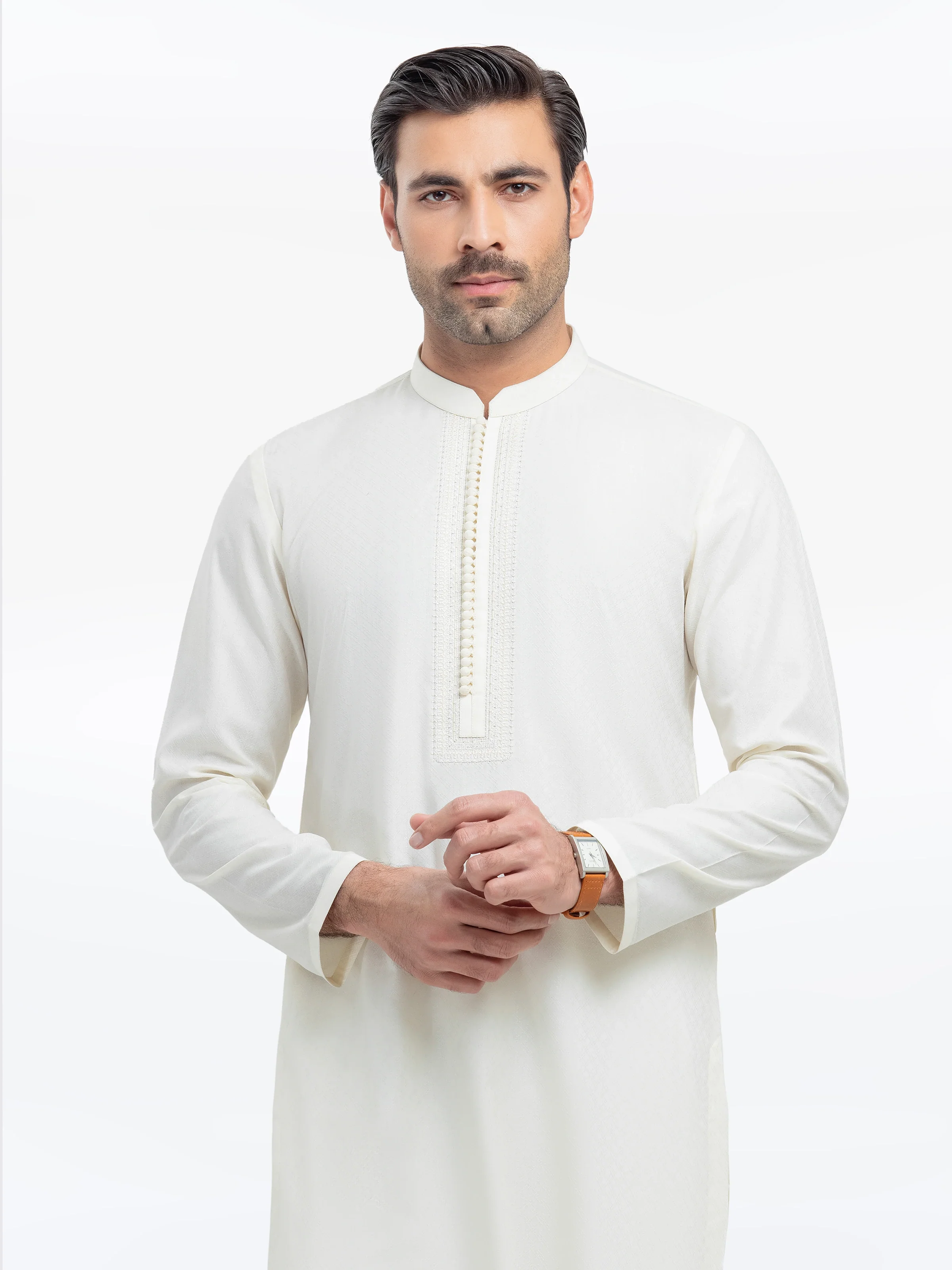 Embroidered Dobby Kurta - EMTK5-99528 - Image 4