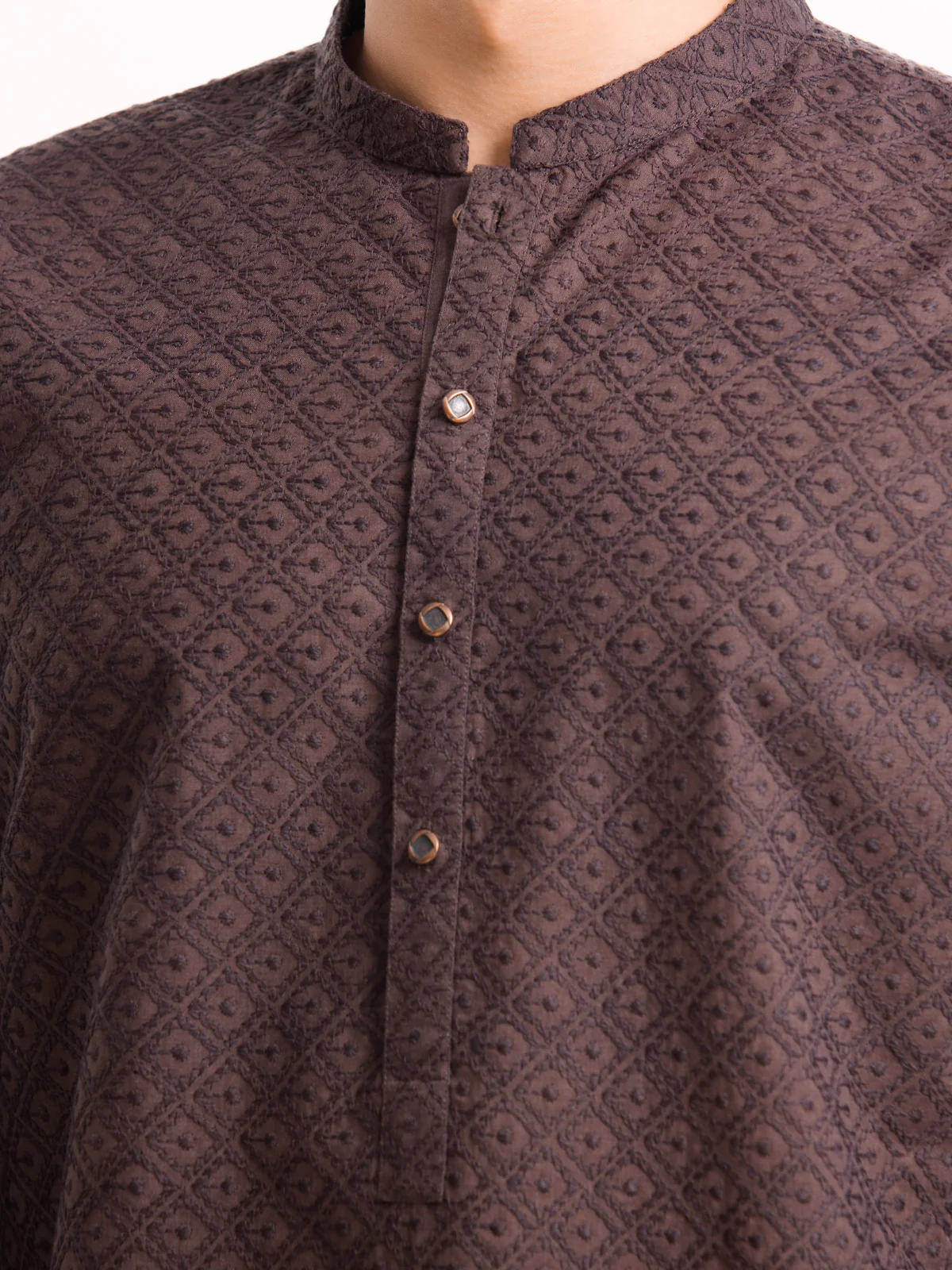 Embroidered Cotton Kurta - EMTK24-99423 - Image 4
