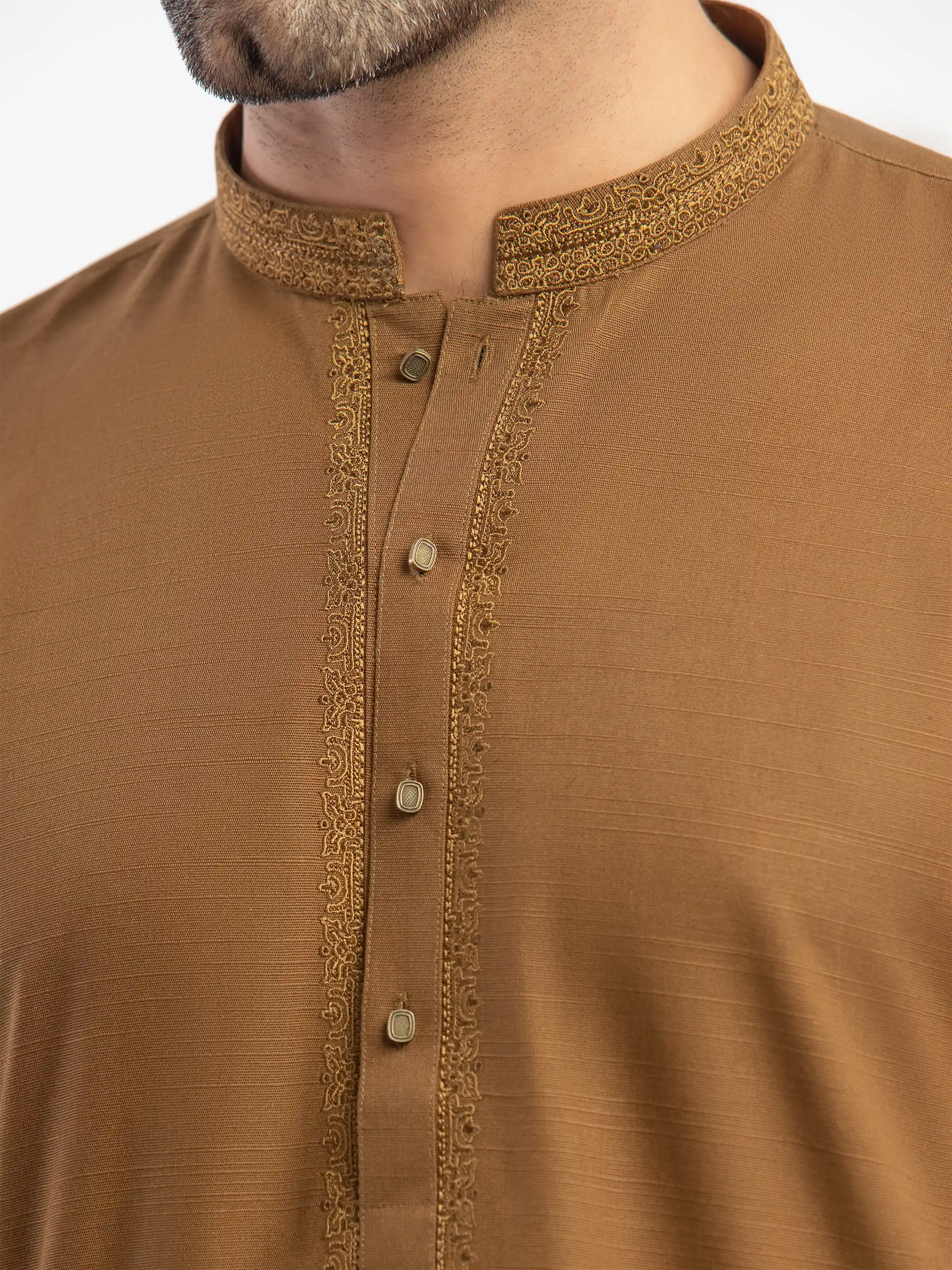 Embroidered Khaddar Kurta Pajama - EMTKPT5-089 - Image 2