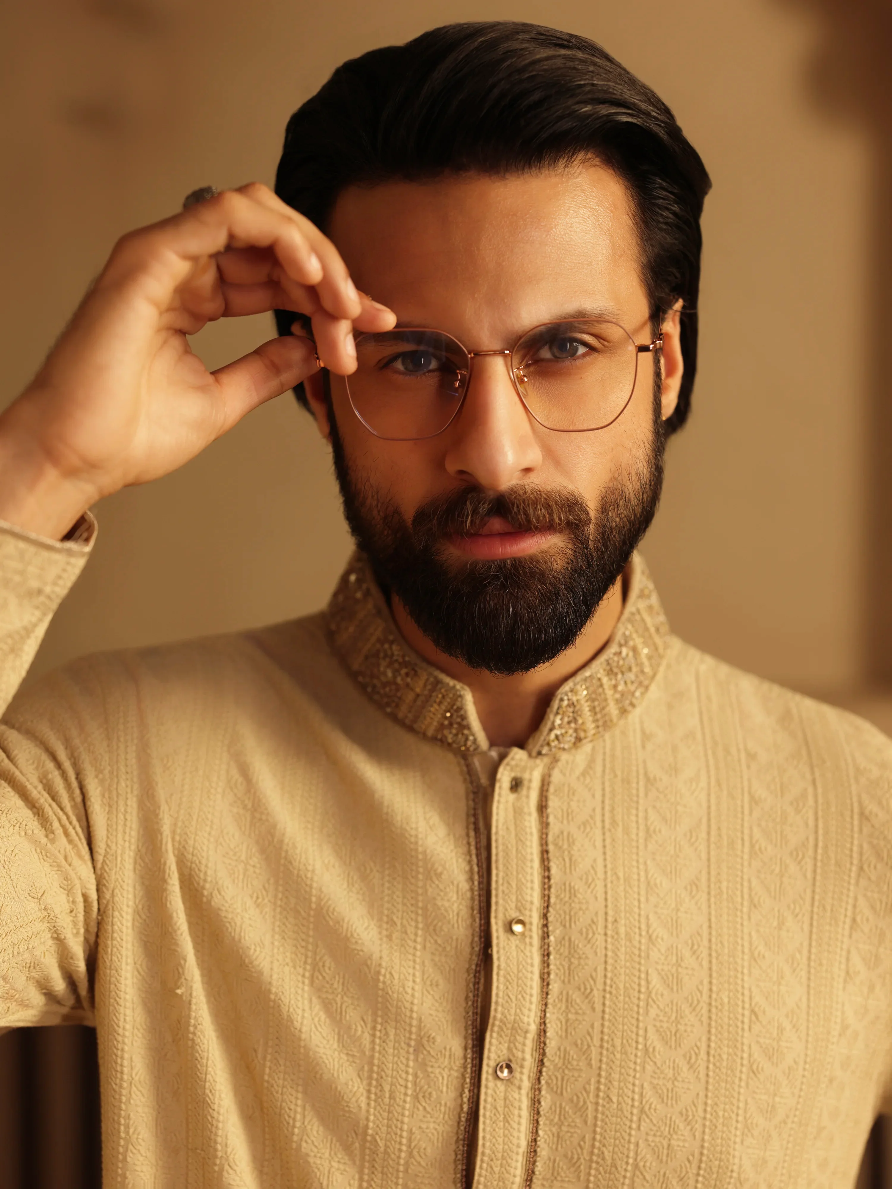 Embroidered Schiffli Kurta Pajama - ECMTKP5-006 - Image 5