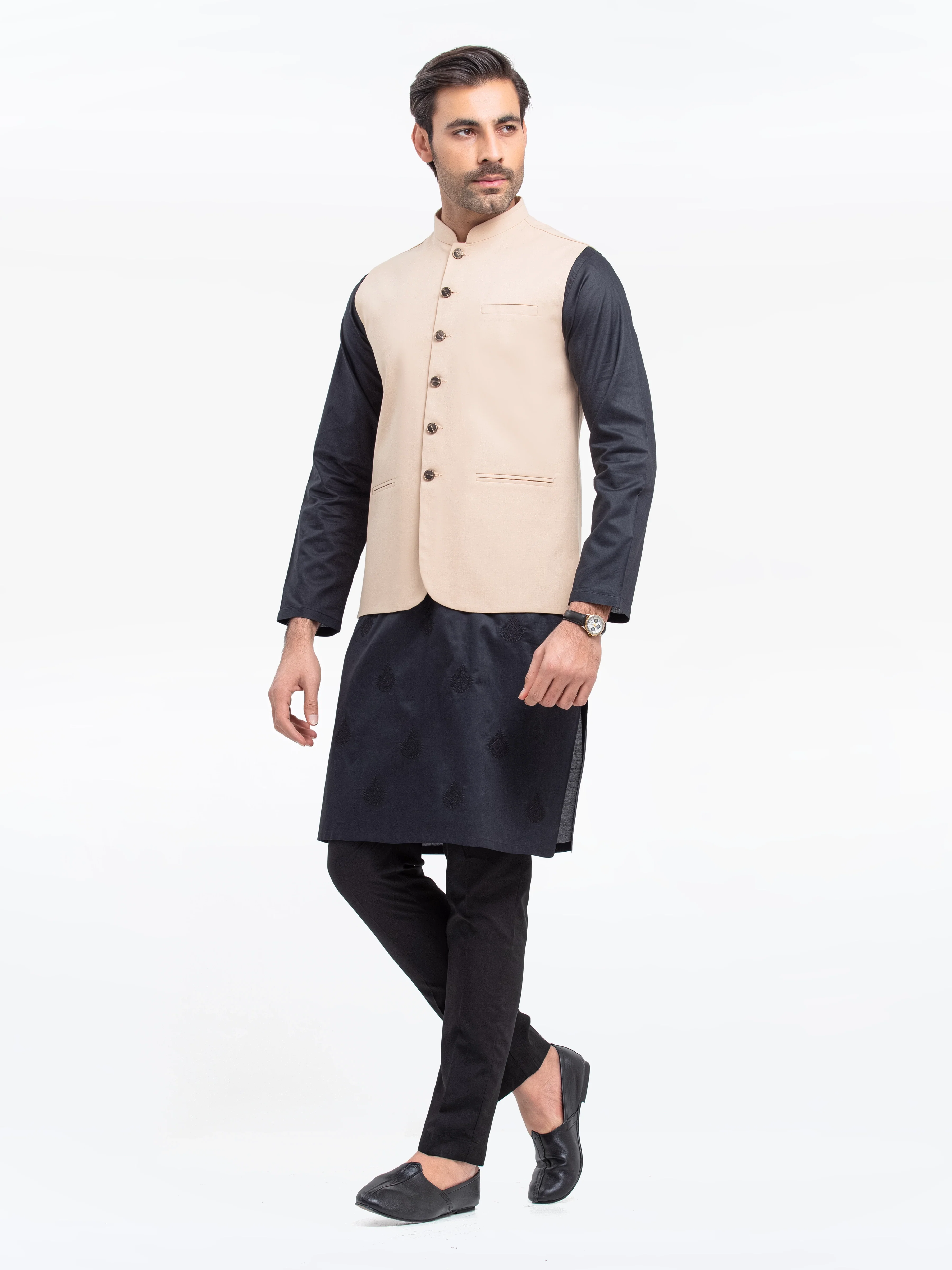 Embroidered Cotton Waistcoat - EMTWC23-35842