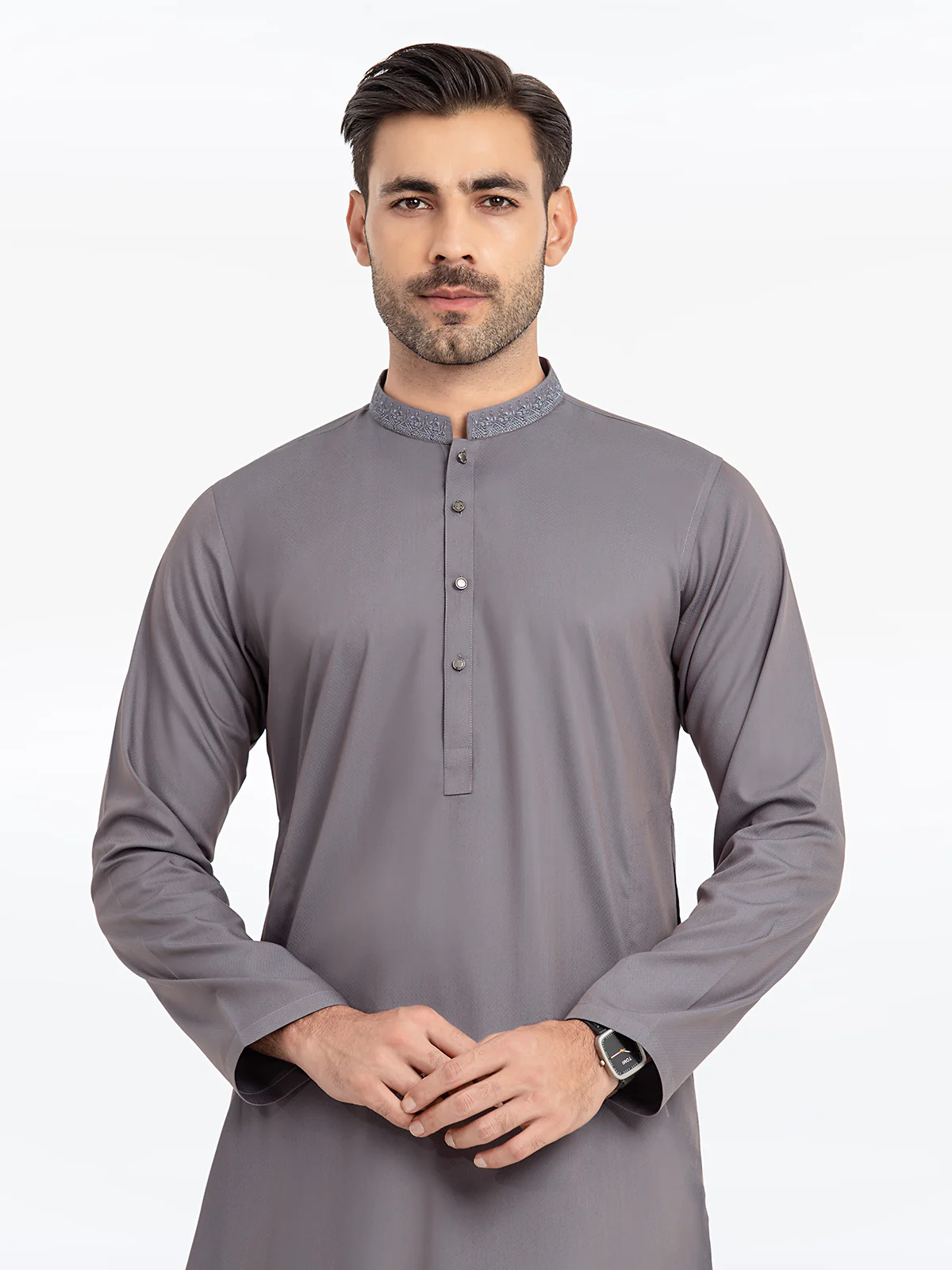 Embroidered Dobby Kurta Pajama - EMTKPT24S-041 - Image 2