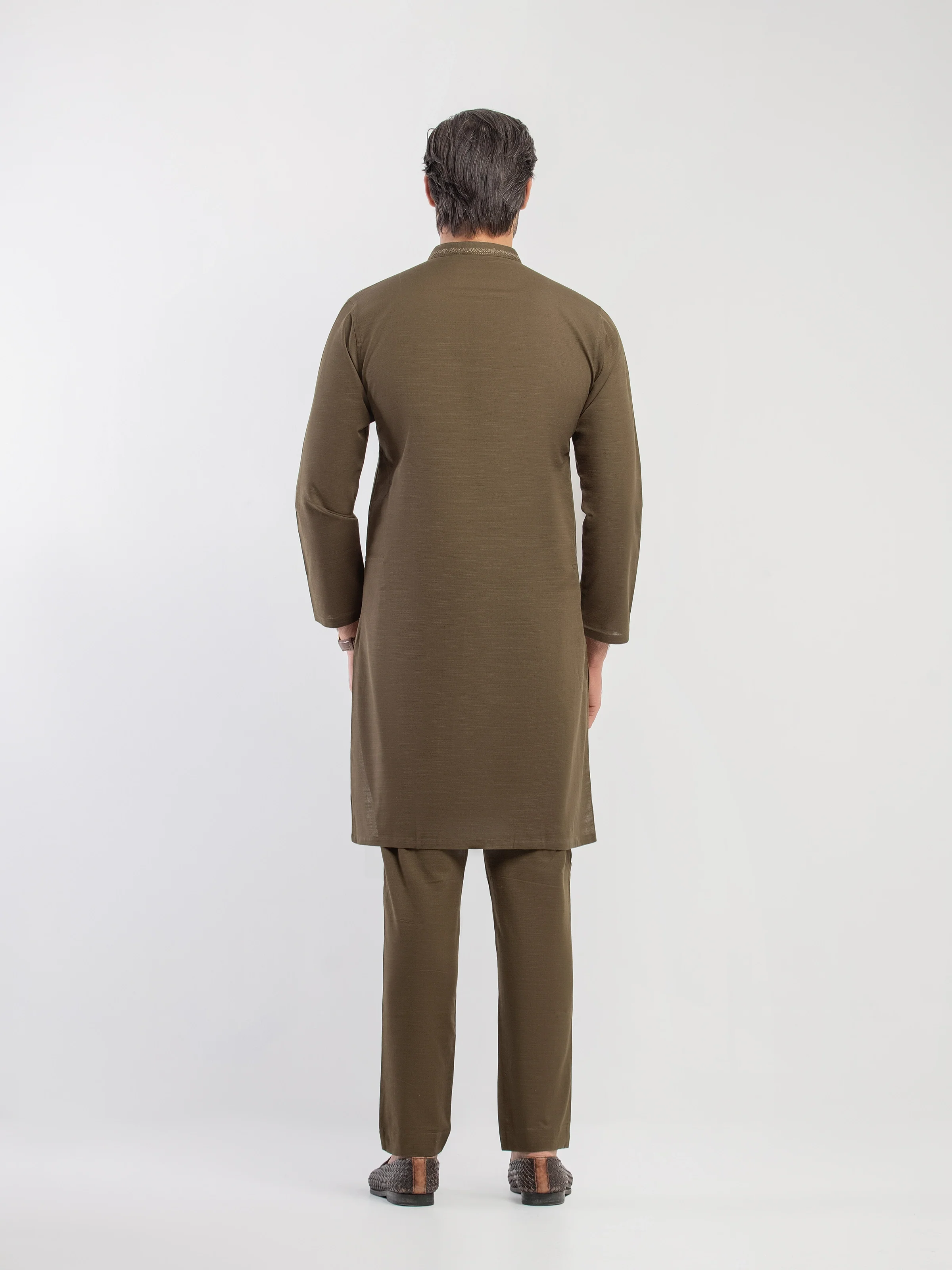 Embroidered Khaddar Kurta Pajama - EMTKPT5-093 - Image 5
