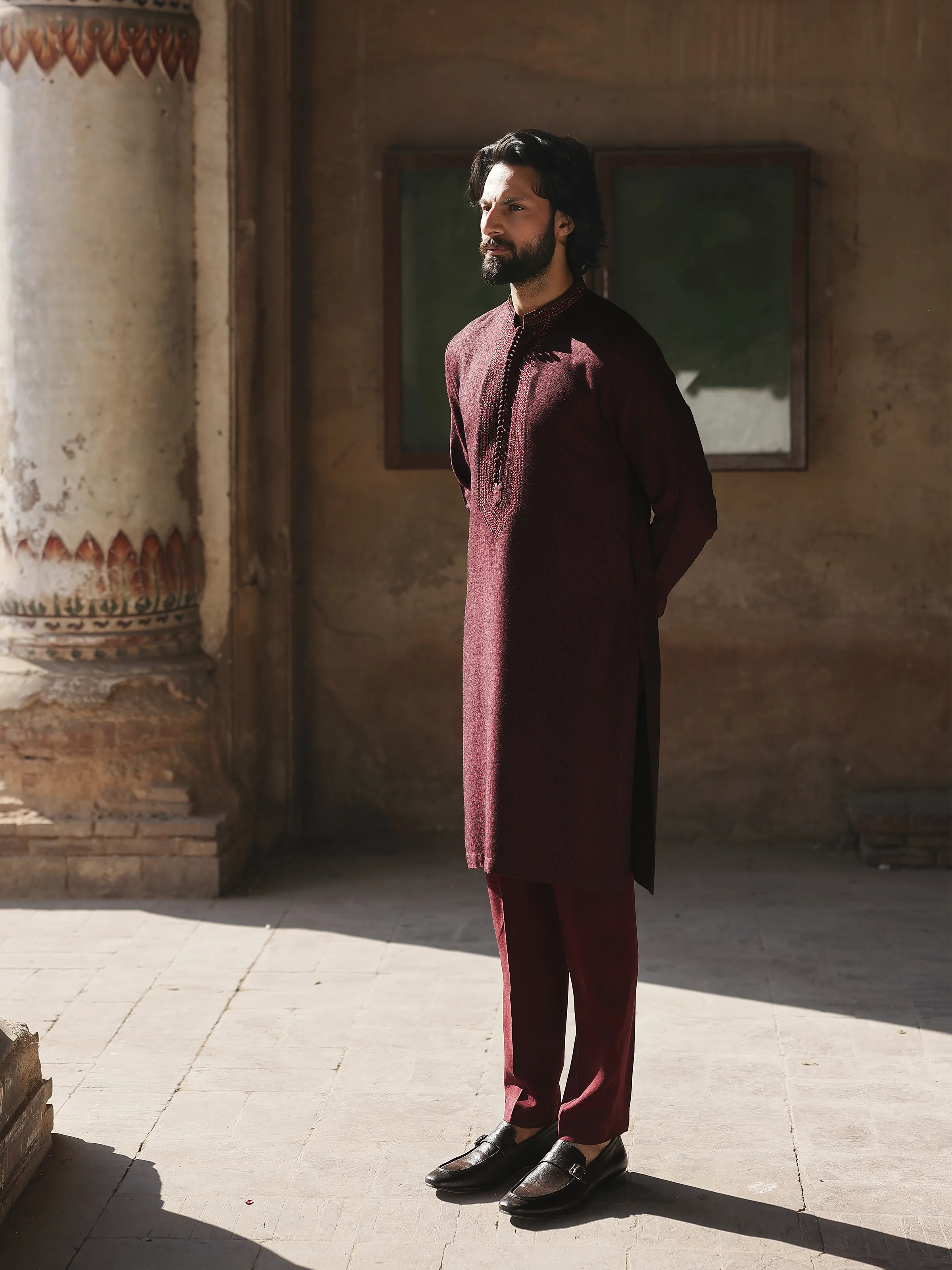 Embroidered Jamawar Kurta - EMTKC5-160 - Image 6