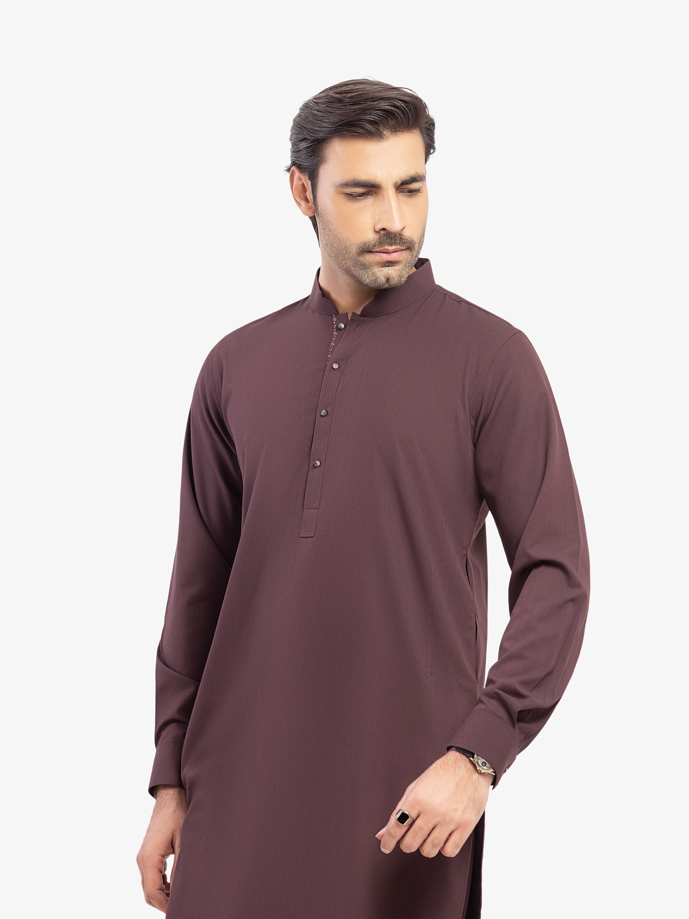 Embroidered Dobby Kurta Pajama - EMTKPT5-079 - Image 2