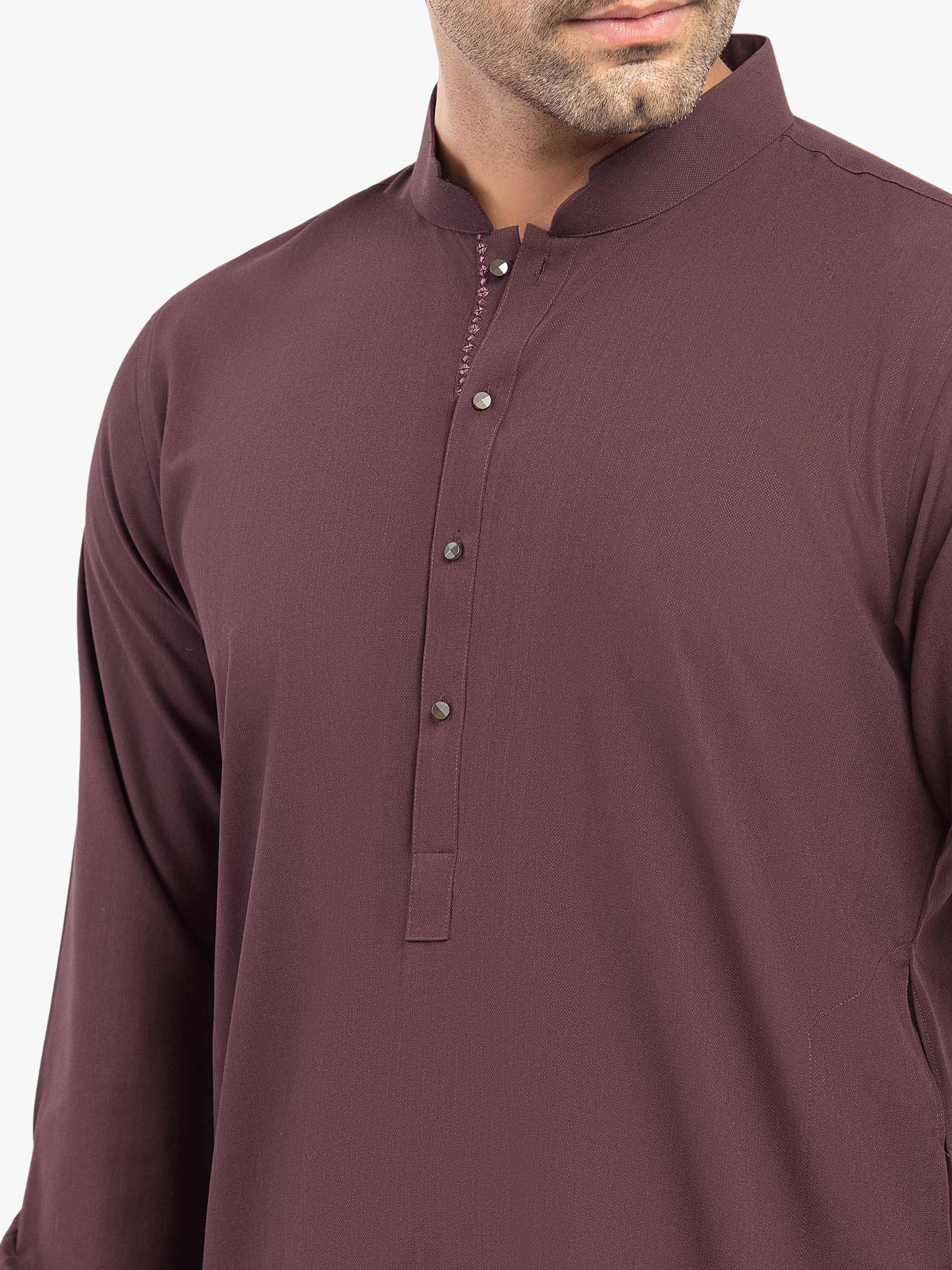 Embroidered Dobby Kurta Pajama - EMTKPT5-079 - Image 3