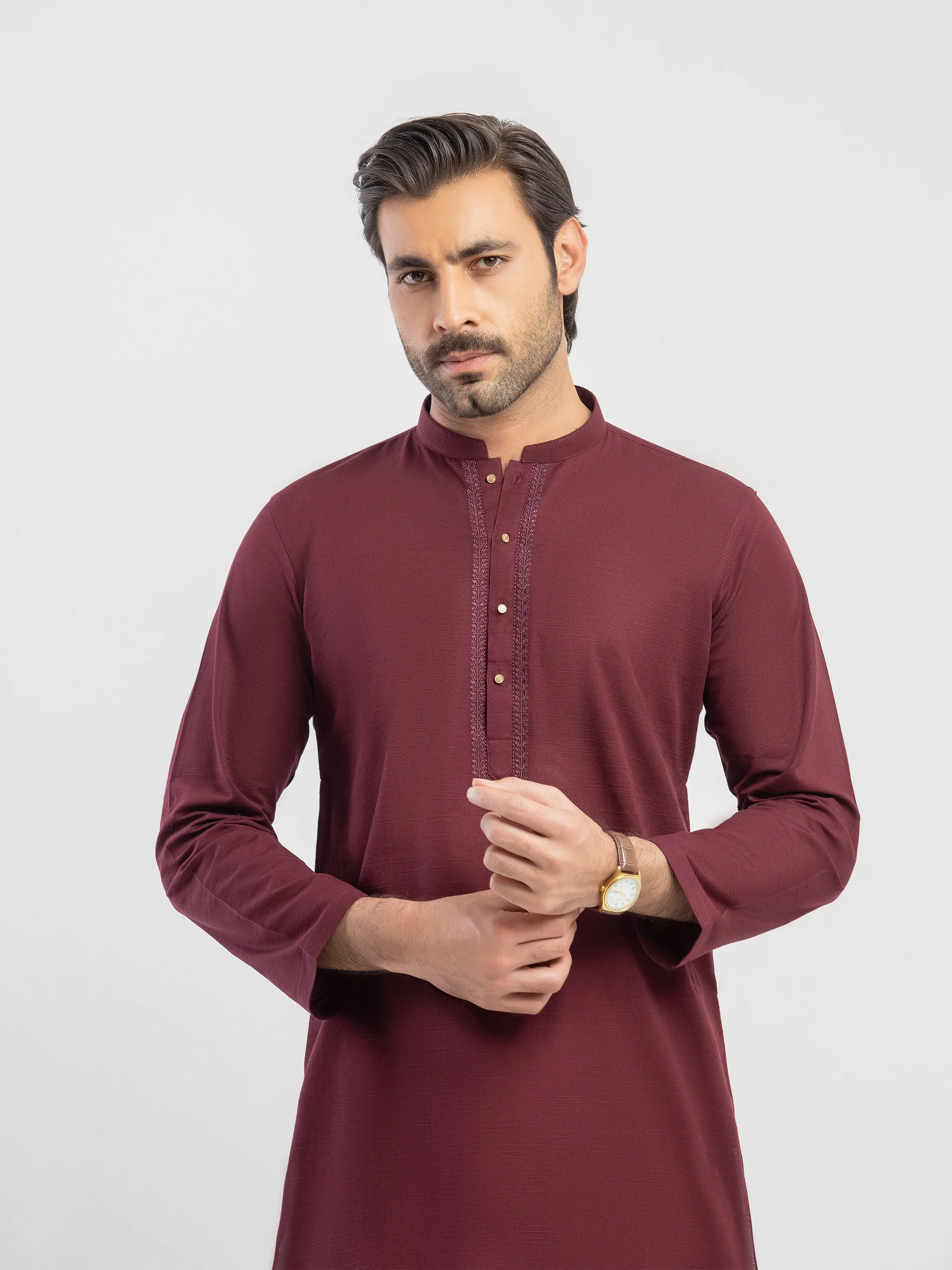 Embroidered Khaddar Kurta Pajama - EMTKPT5-091 - Image 2