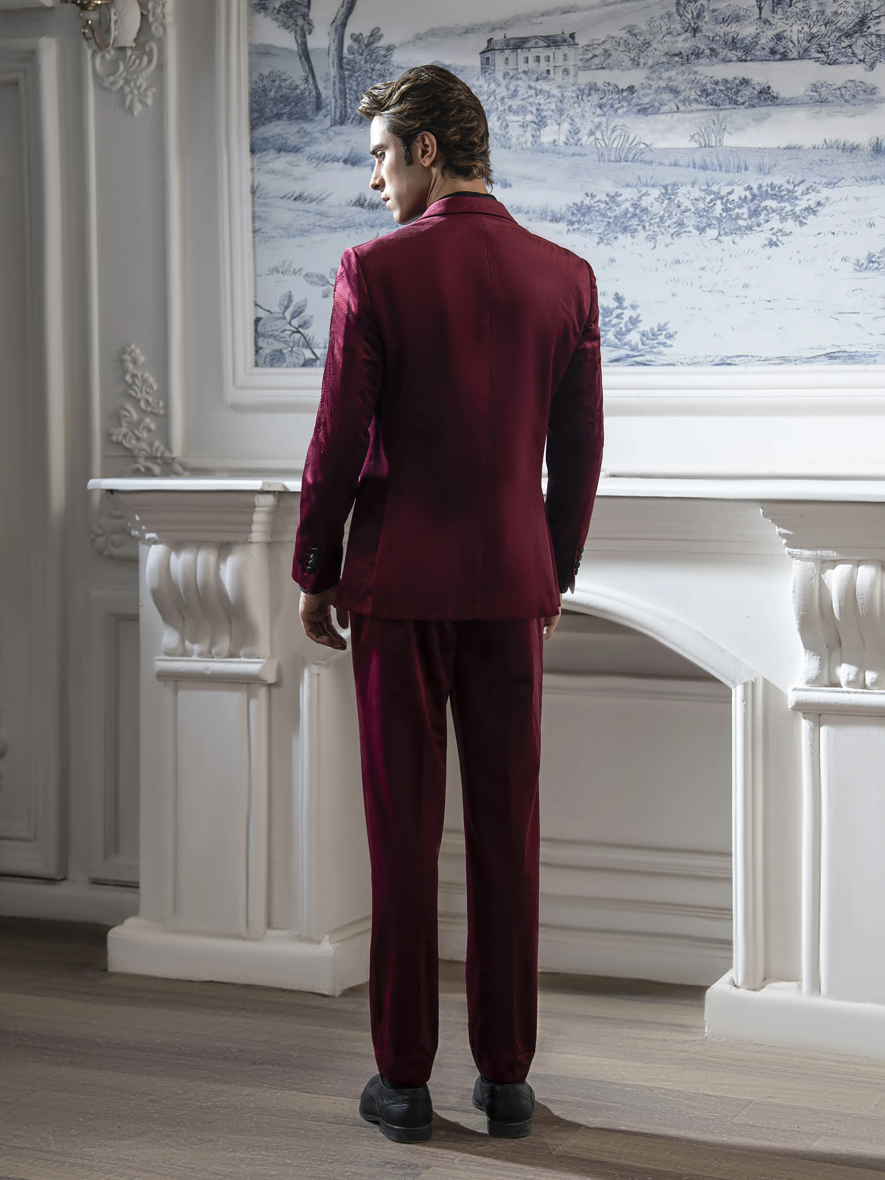 Peak Lapel Collar Tuxedo Suit - ECMTCPT5-1002 - Image 6