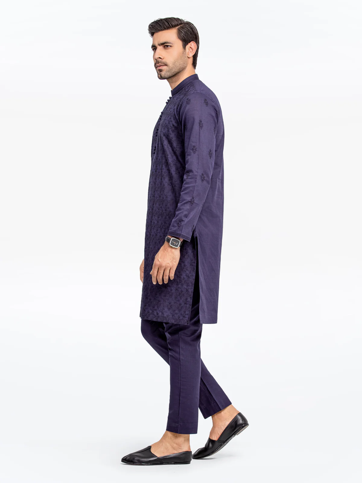 Embroidered Khaddar Kurta Pajama - EMTSC23-092 - Image 3