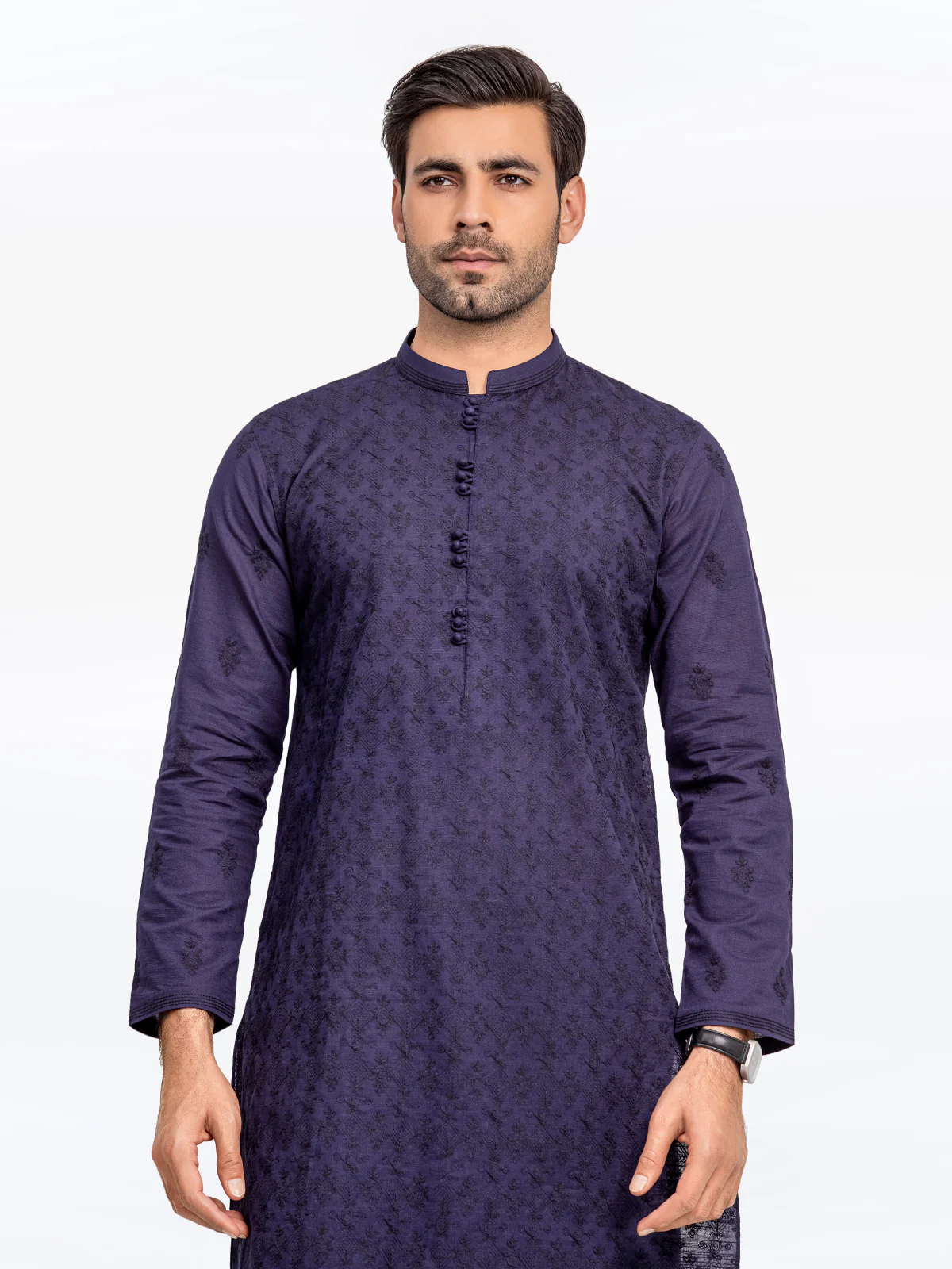 Embroidered Khaddar Kurta Pajama - EMTSC23-092 - Image 4
