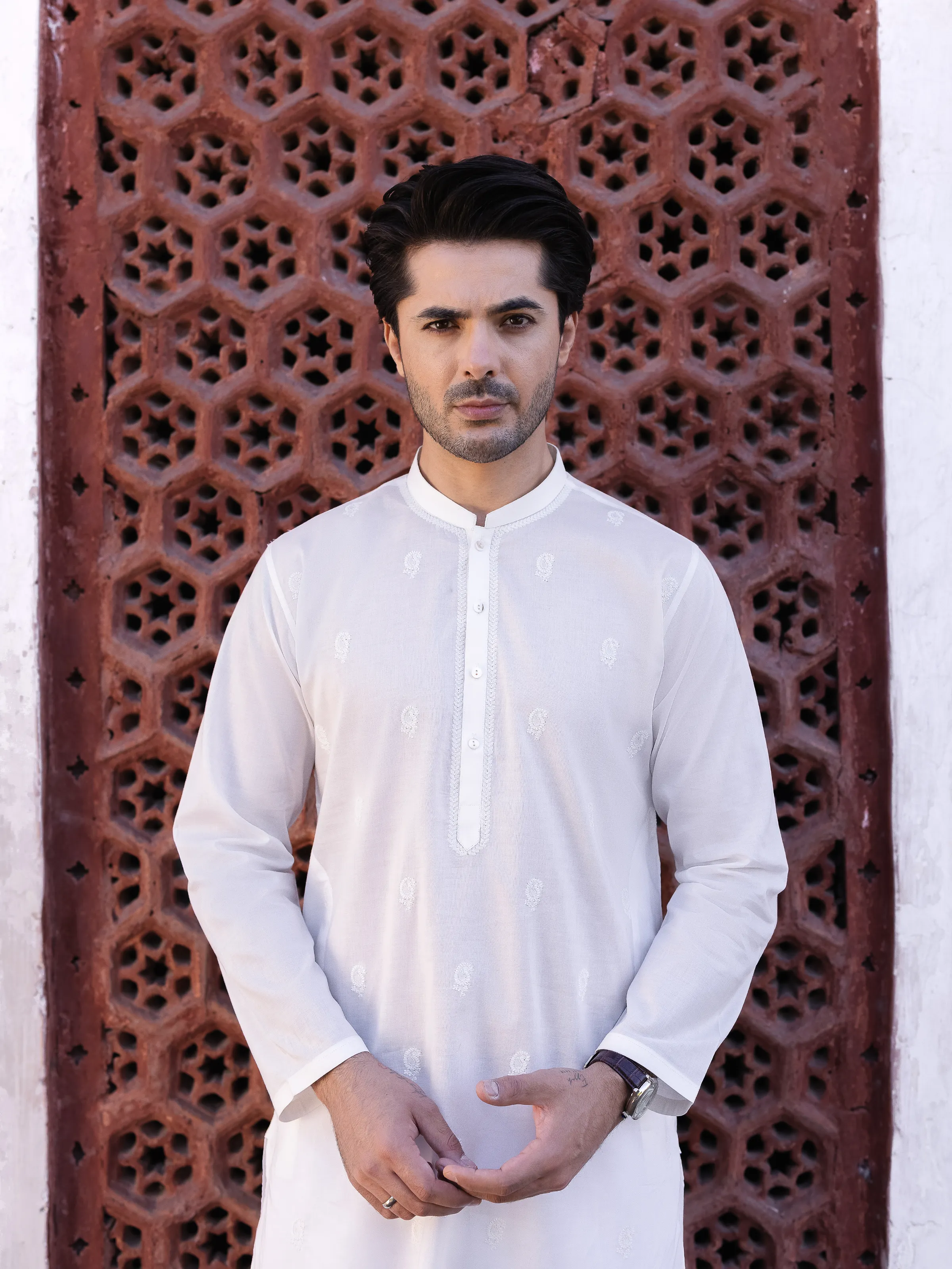 Embroidered Cotton Kurta - EMTK25S-99489 - Image 6