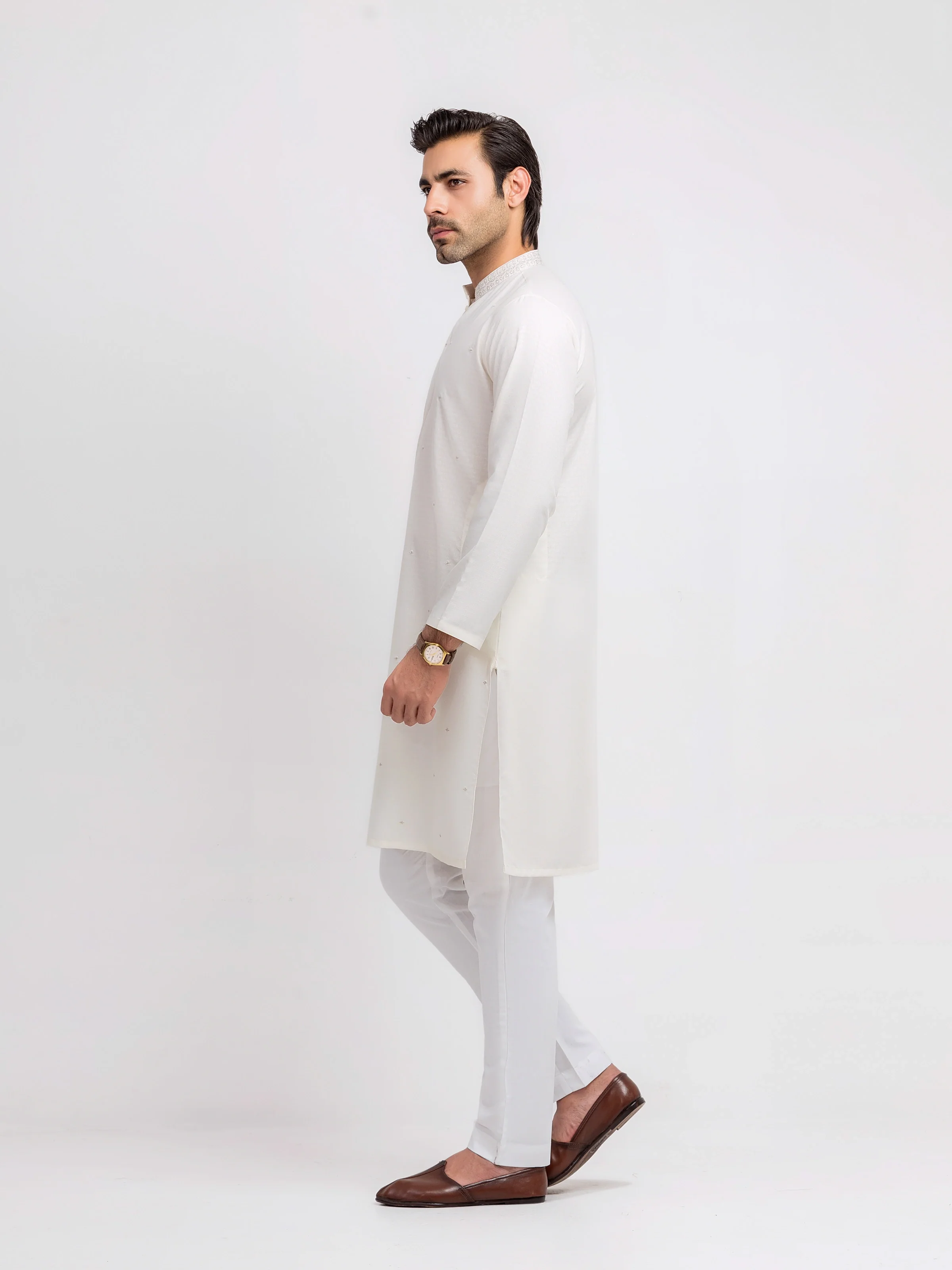 Embroidered Jacquard Kurta - EMTK5-99612 - Image 4