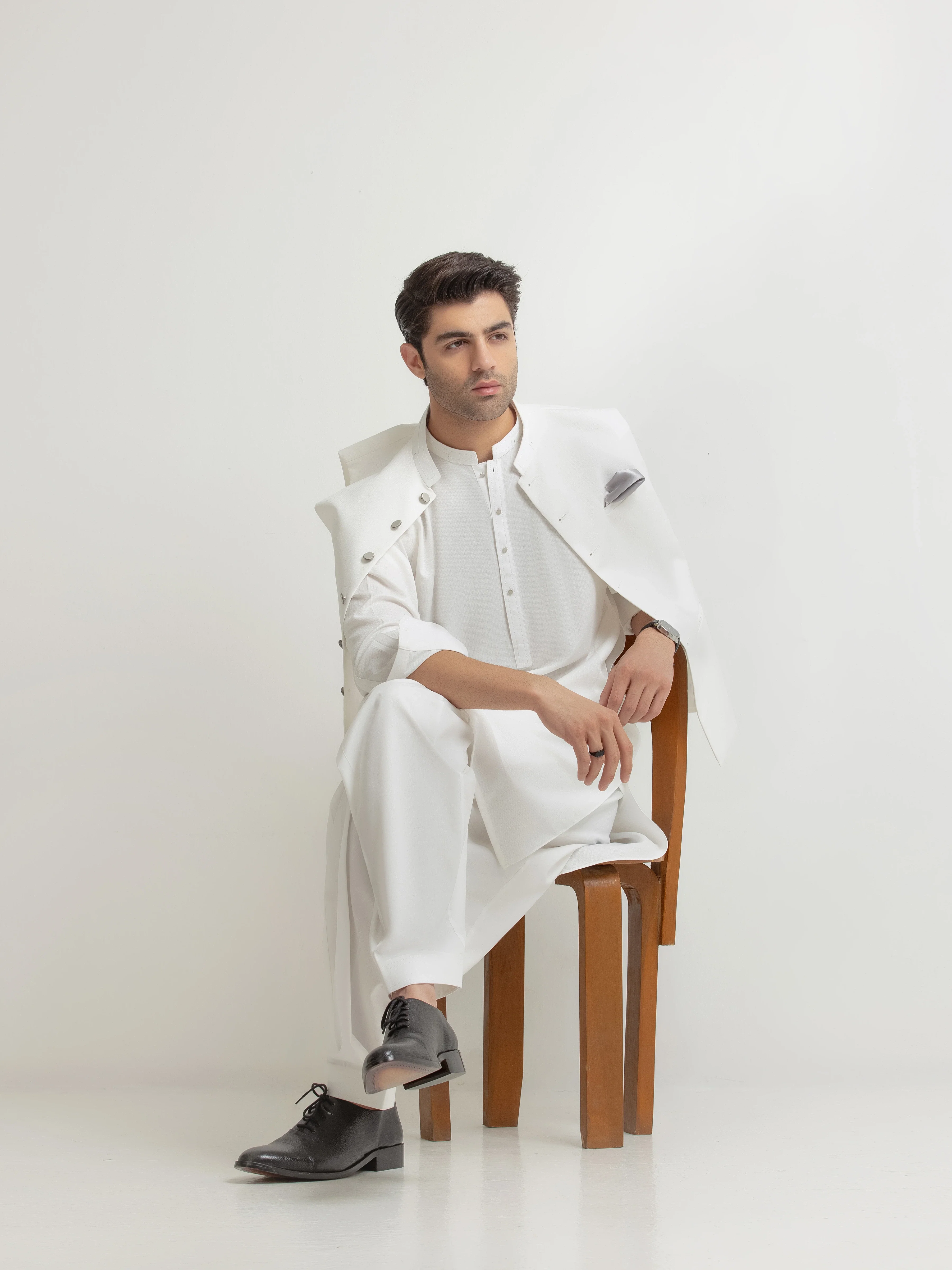 Dobby Waistcoat Suit - ECMTWCS6-037 - Image 3