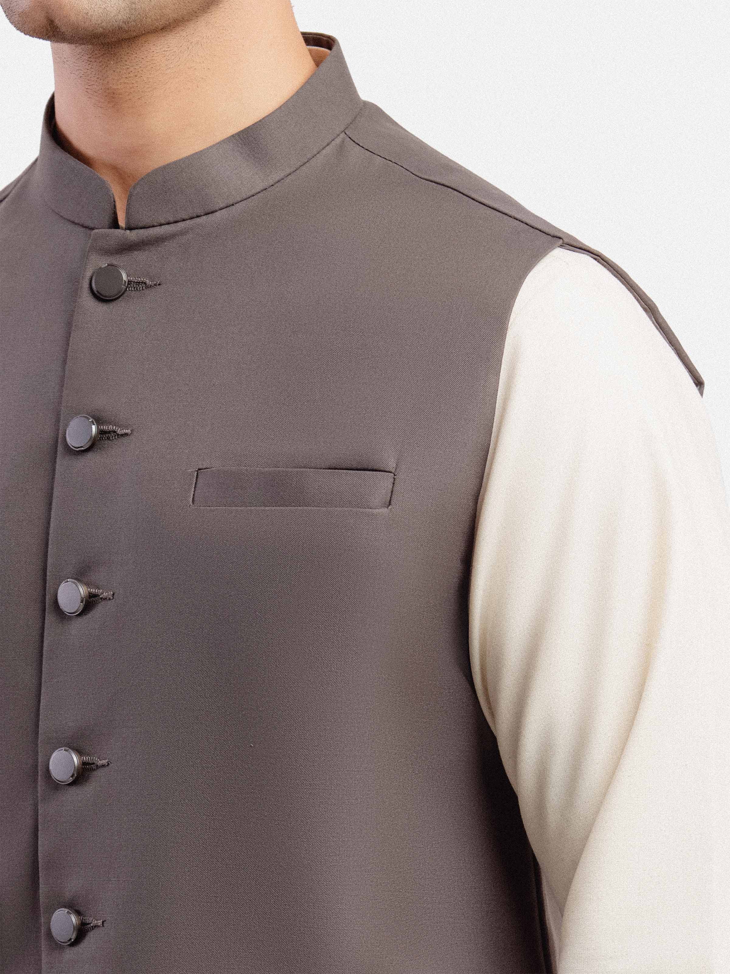 Plain Waistcoat - EMTWCP5-35973 - Image 3