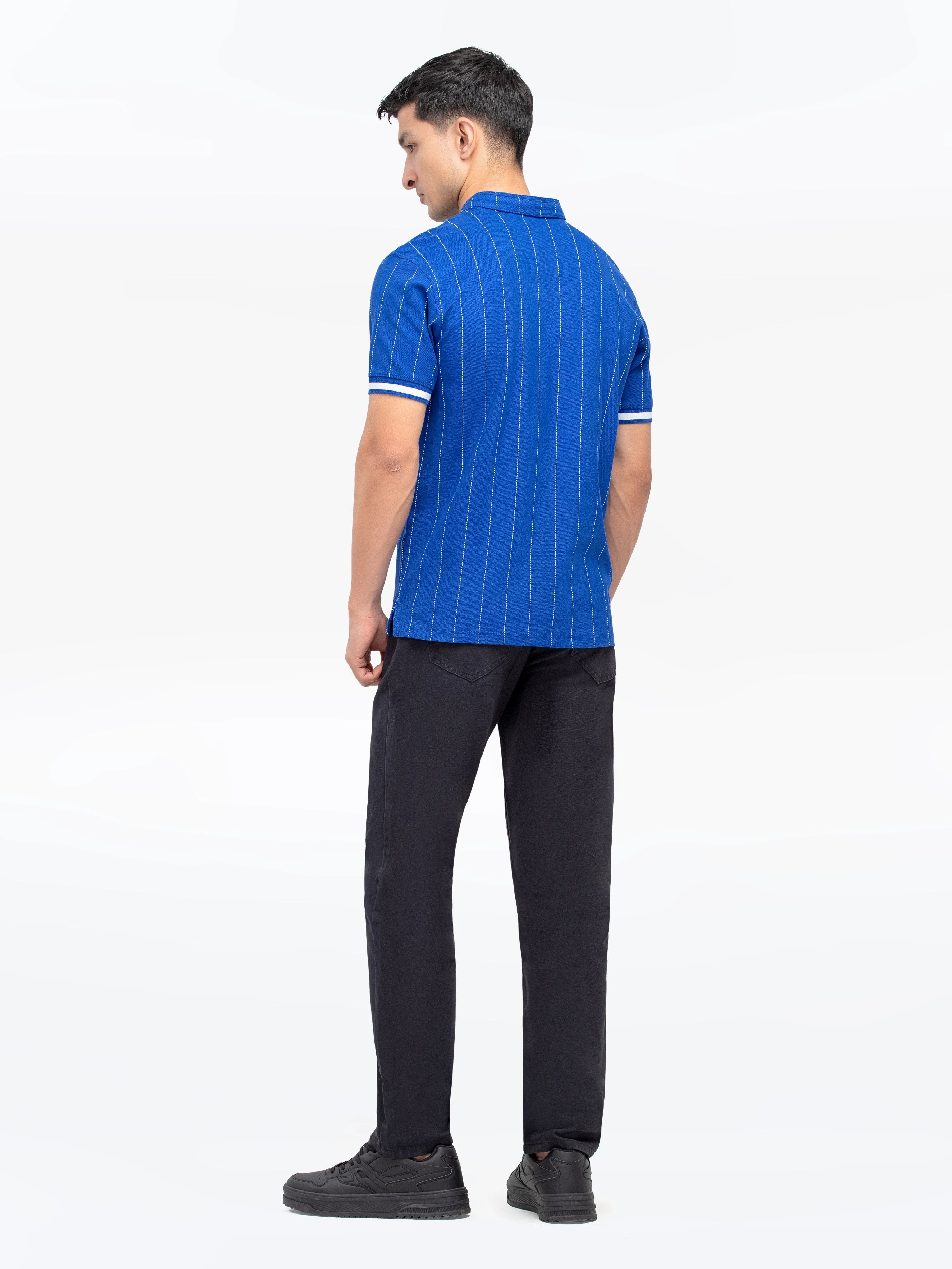 Striped Zipper Polo - EMTPS24-044 - Image 5