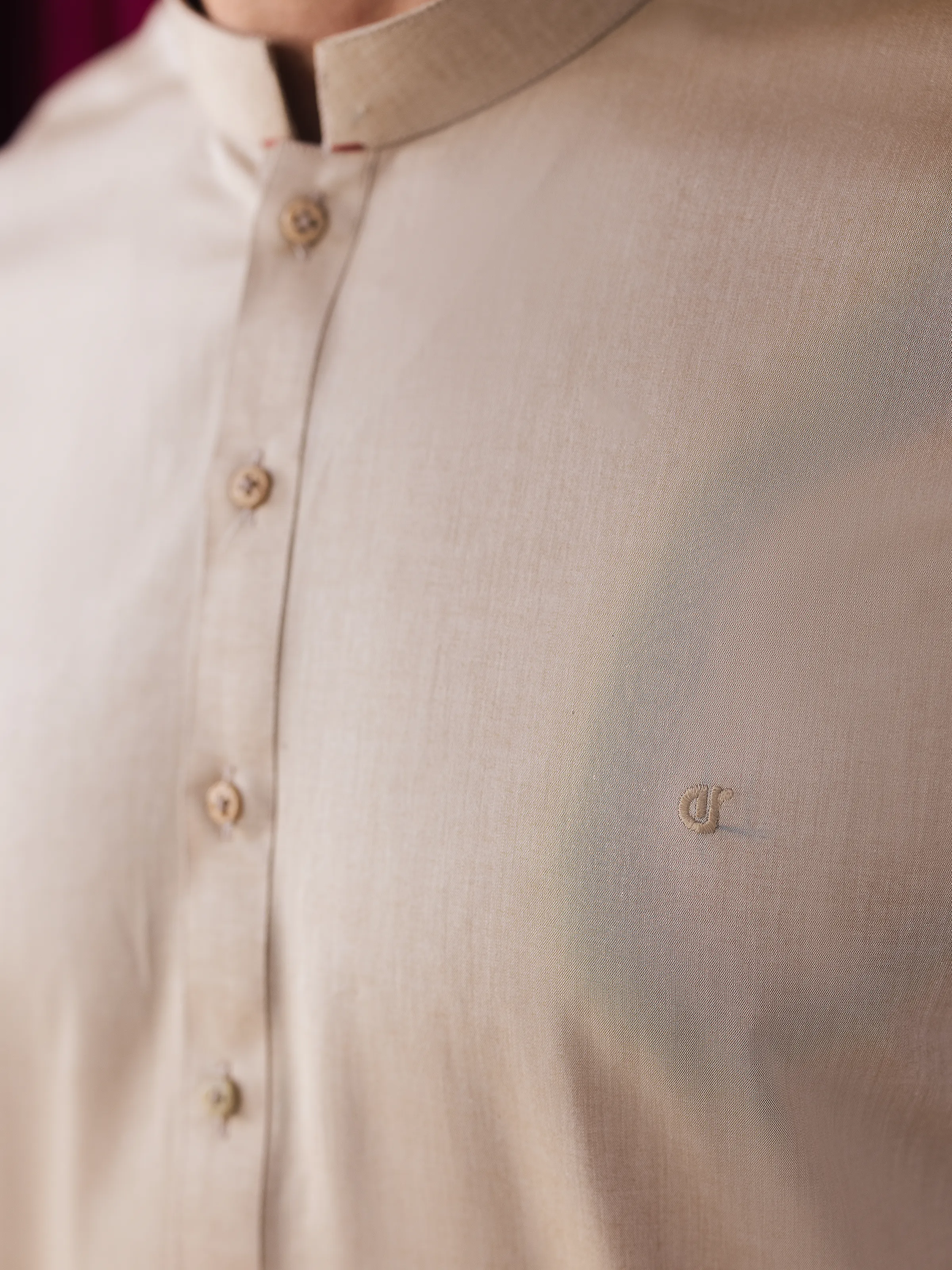 Embroidered Chambray Kurta Pajama - EMTKPT5-057 - Image 6