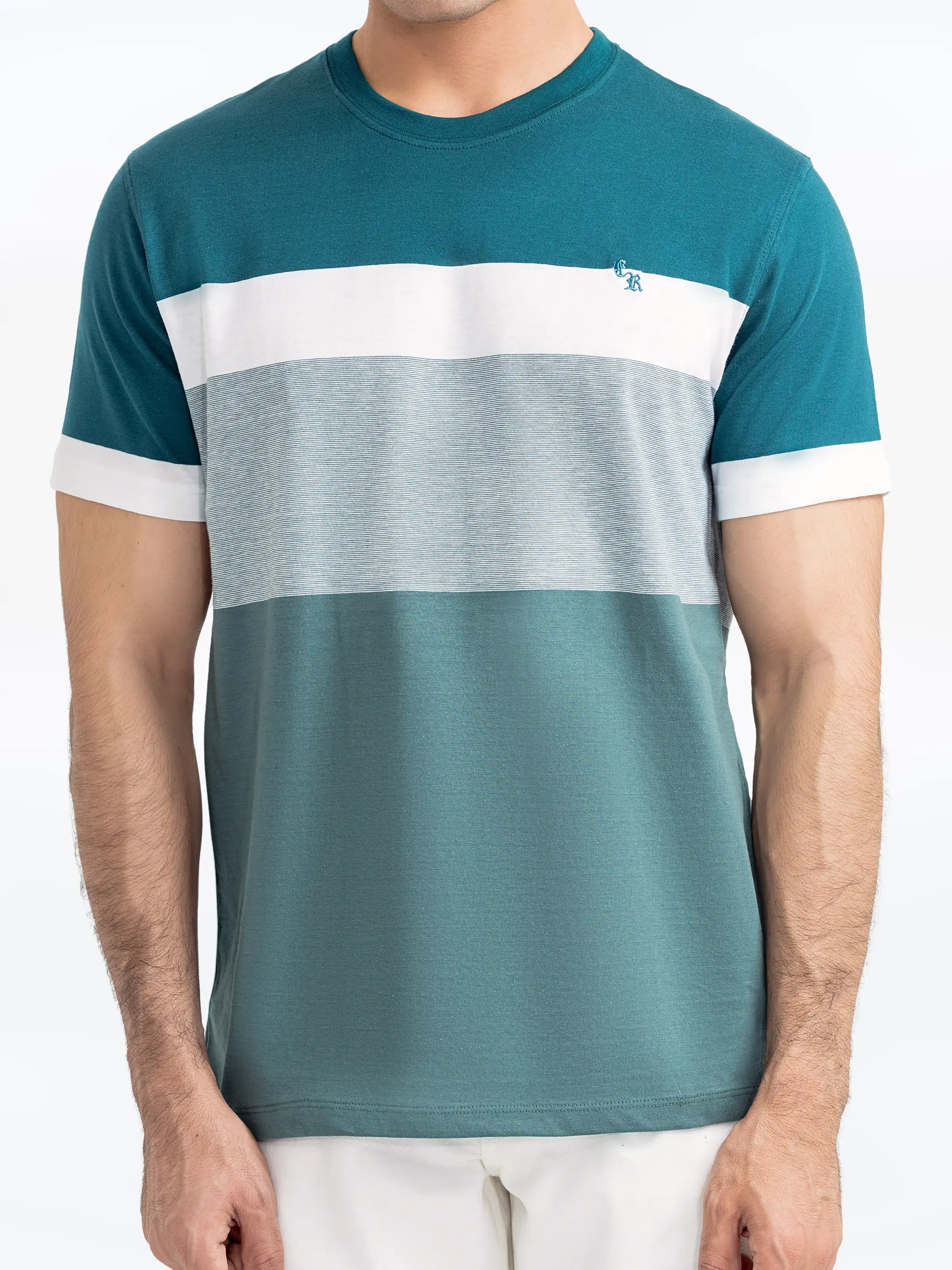 Crew Neck Striped Tee - EMTGT24-013 - Image 3