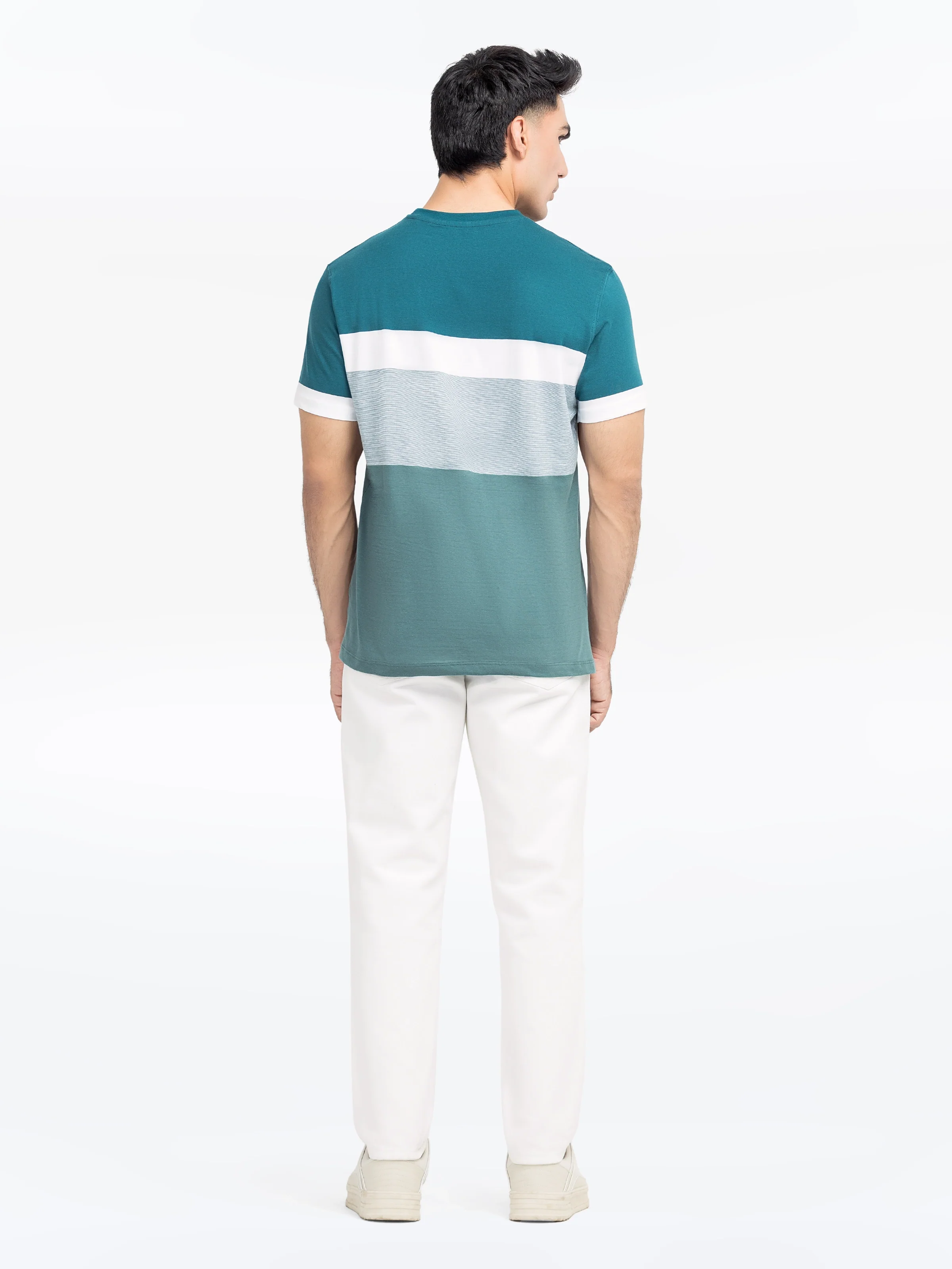 Crew Neck Striped Tee - EMTGT24-013 - Image 5