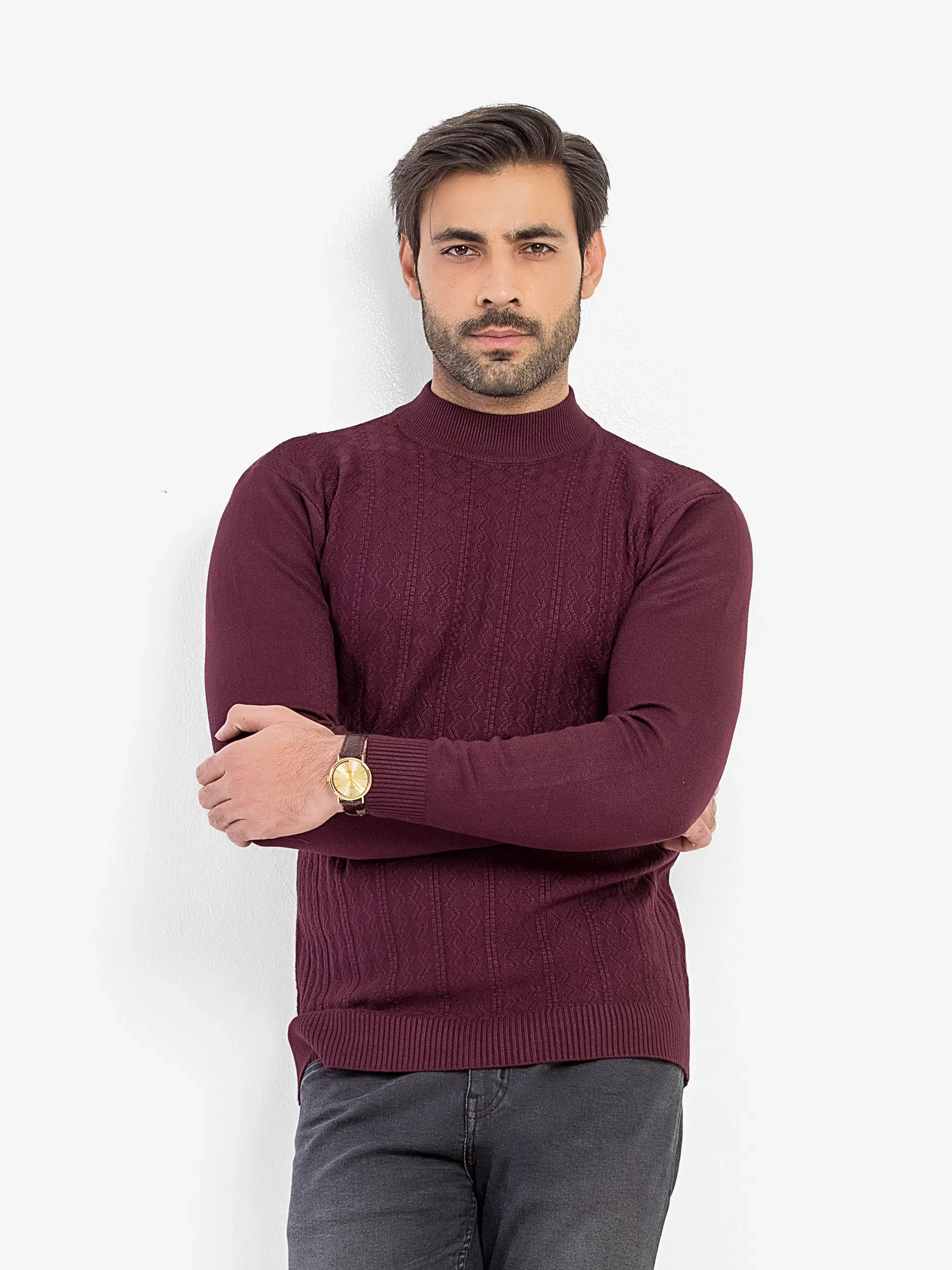 Mock Neck Sweater - EMTSWT5-007