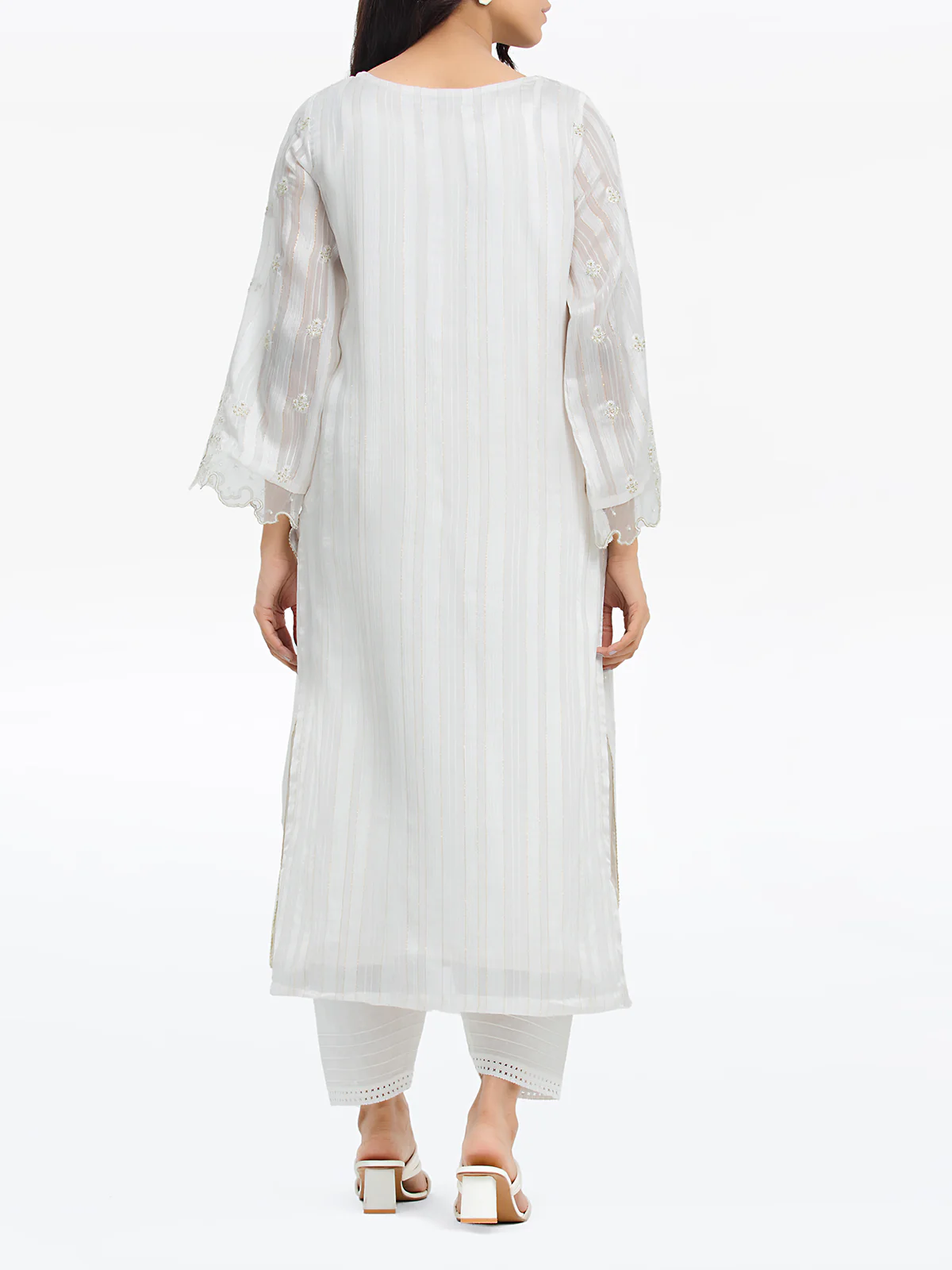 Embroidered Chiffon Shirt - EWTPLE24-00012S - Image 5