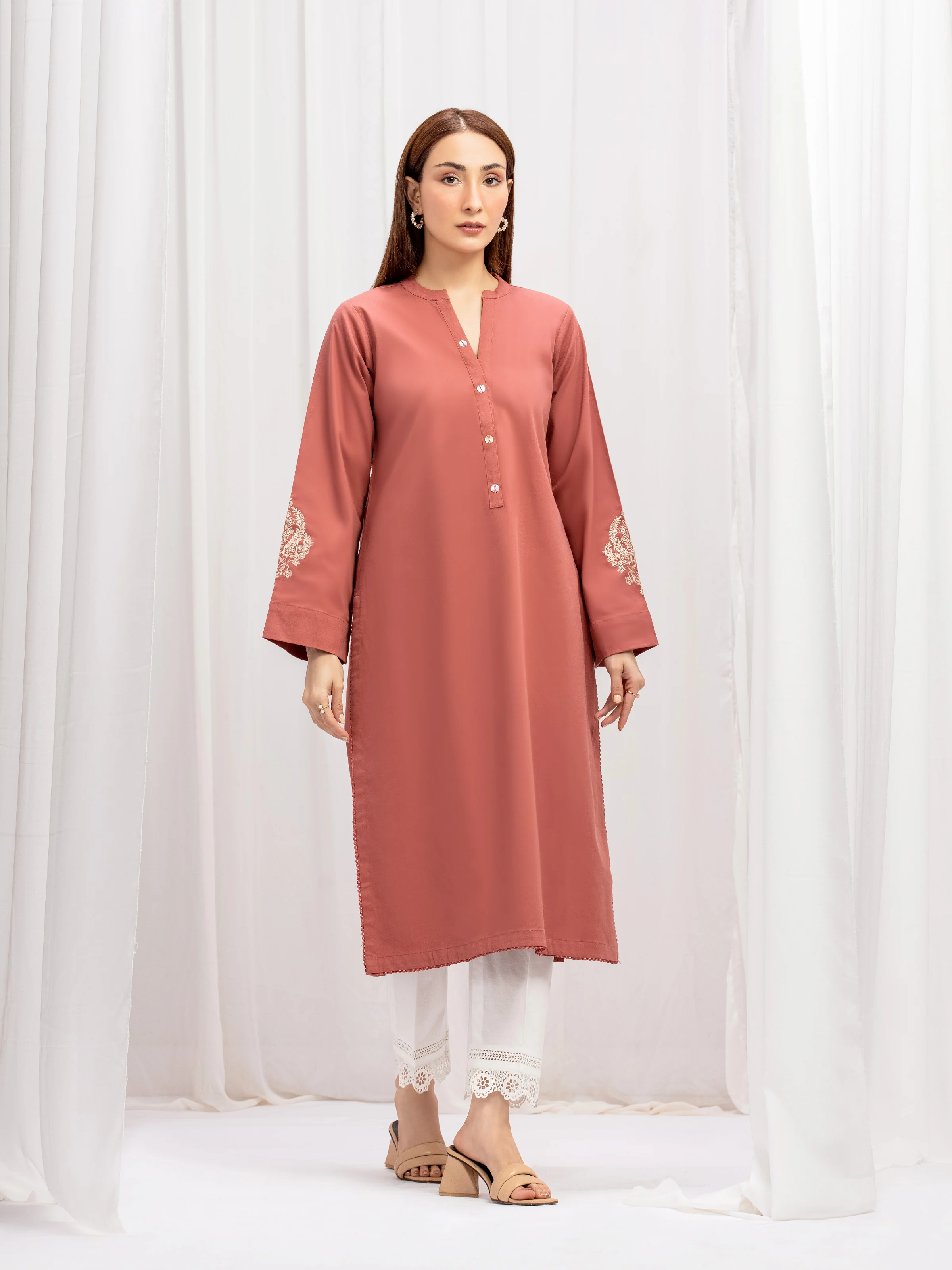 Embroidered Cotton Twill Shirt - EWTKE5-80135S