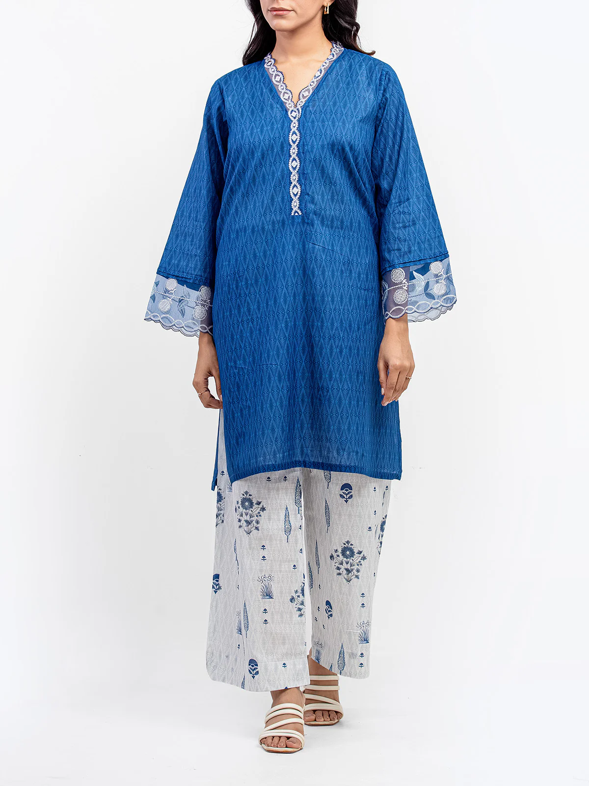 Embroidered Cotton Slub Shirt - EWTKE5-81676S