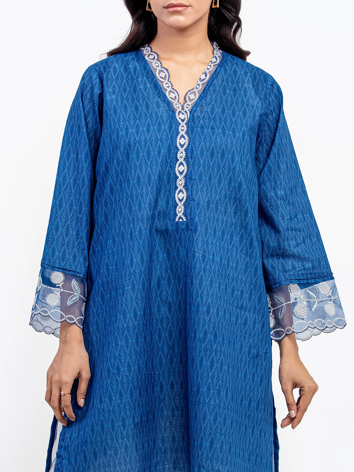 Embroidered Cotton Slub Shirt - EWTKE5-81676S - Image 2