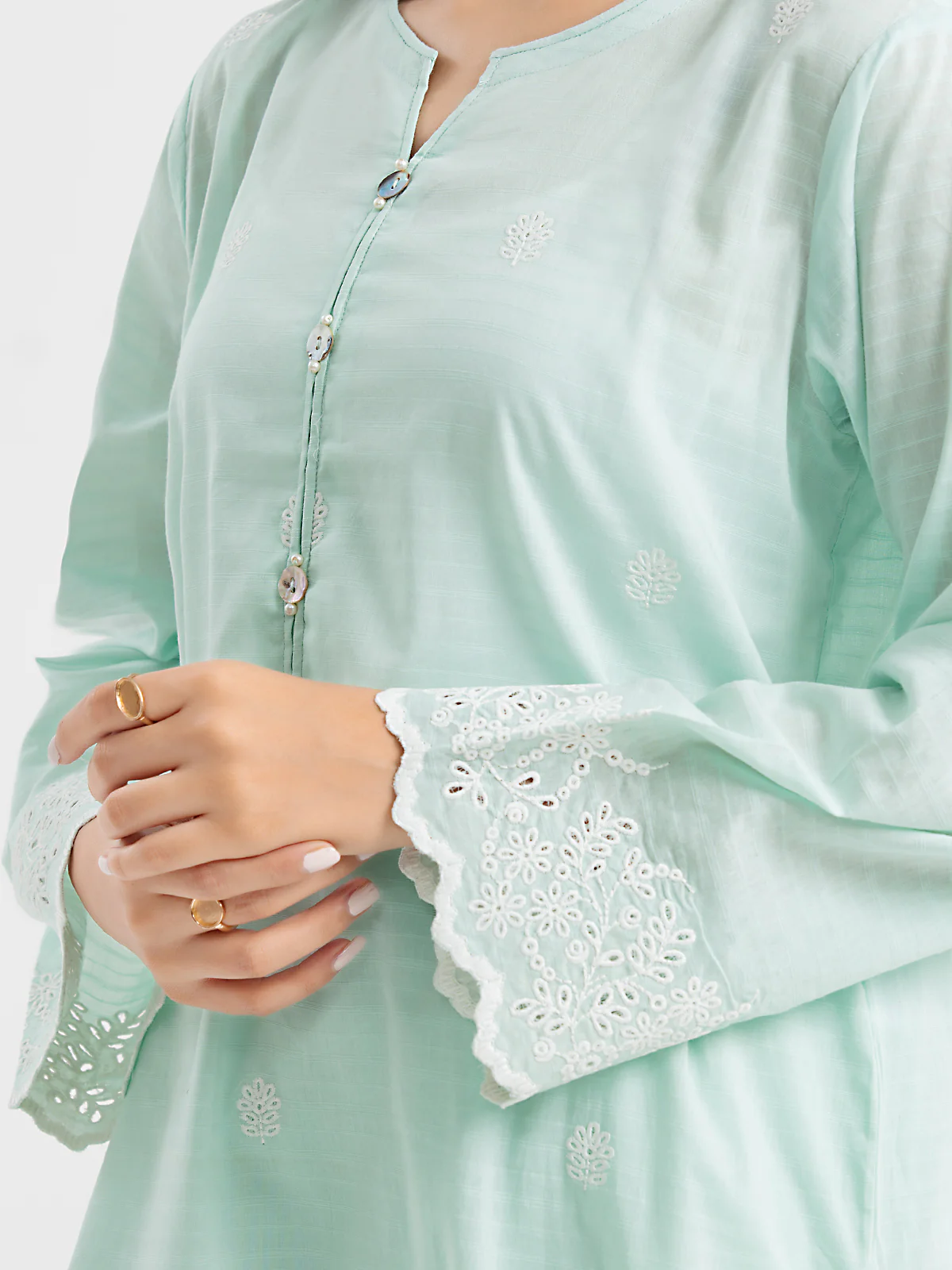 Embroidered Dobby Shirt - EWTKE24-69645S - Image 3