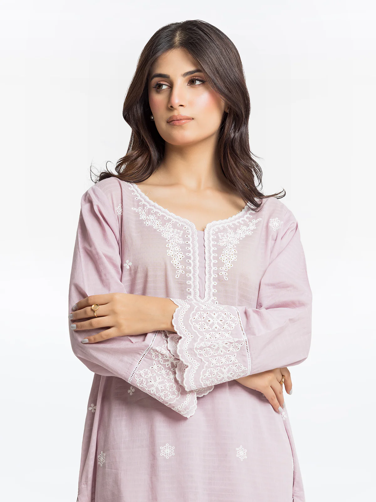 Embroidered Dobby Shirt - EWTKE24-69648S - Image 2