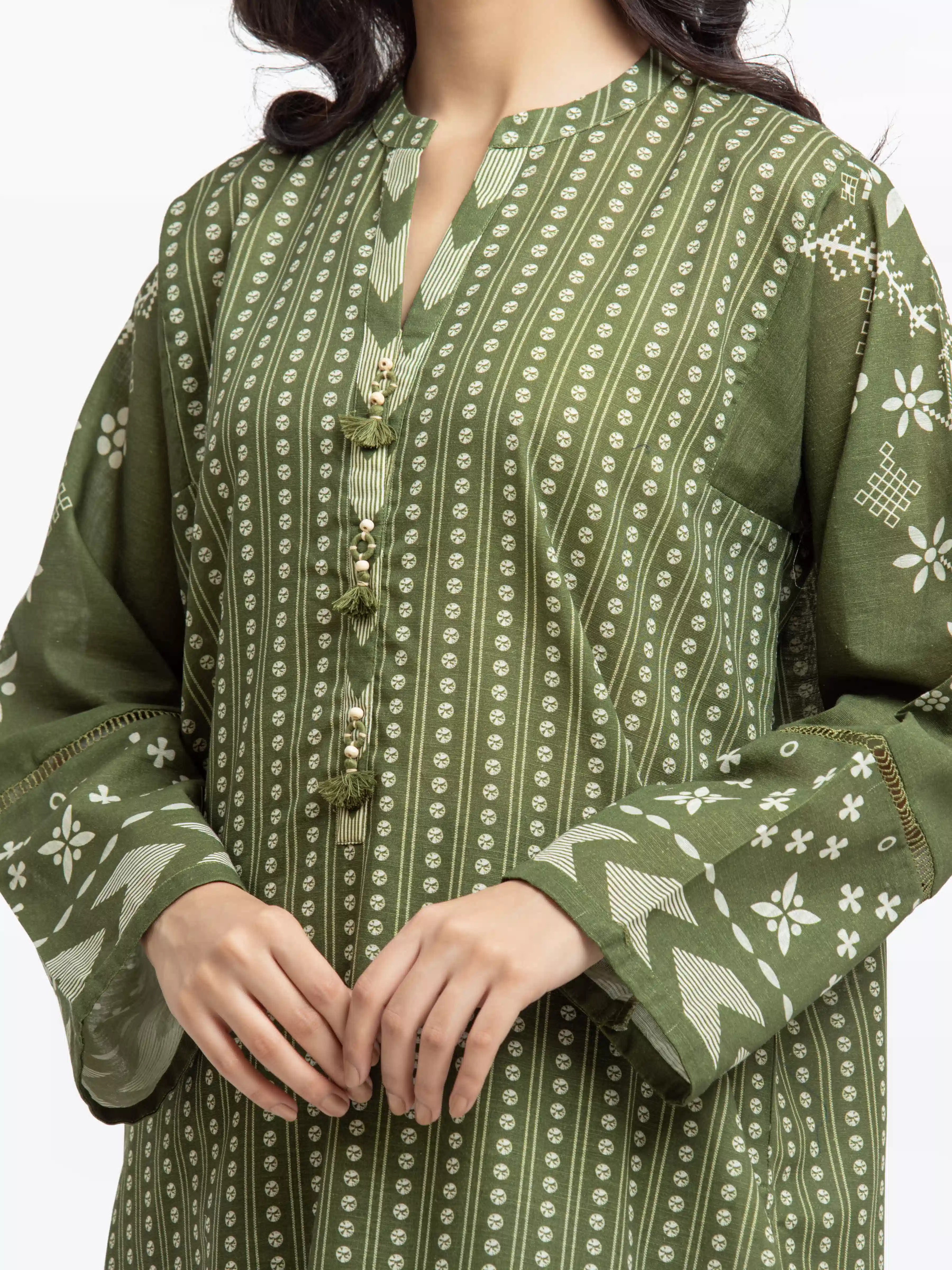 Printed Khaddar Shirt - EWTKP24-81392S - Image 2