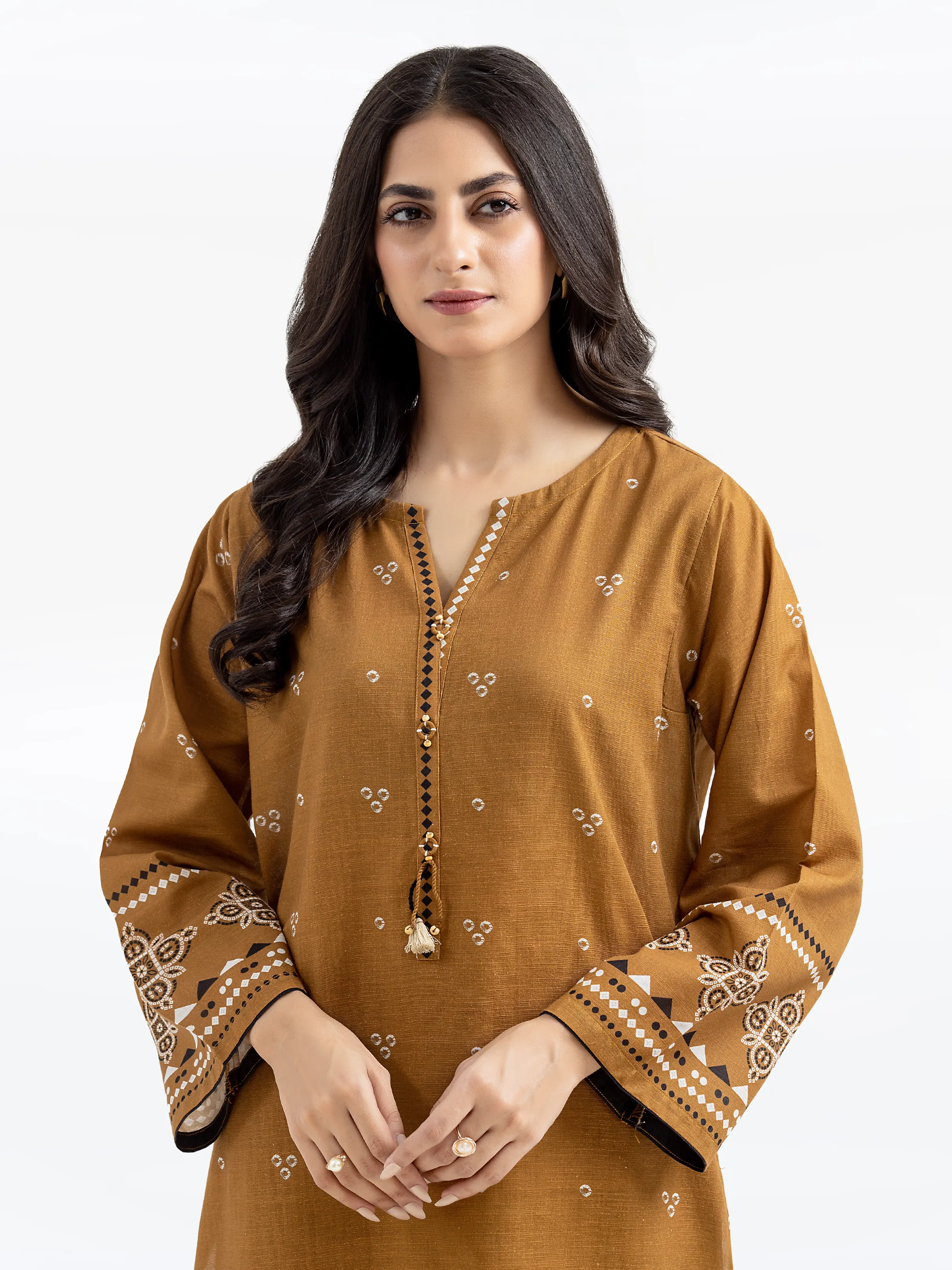 Printed Khaddar Shirt - EWTKP24-81393S - Image 2