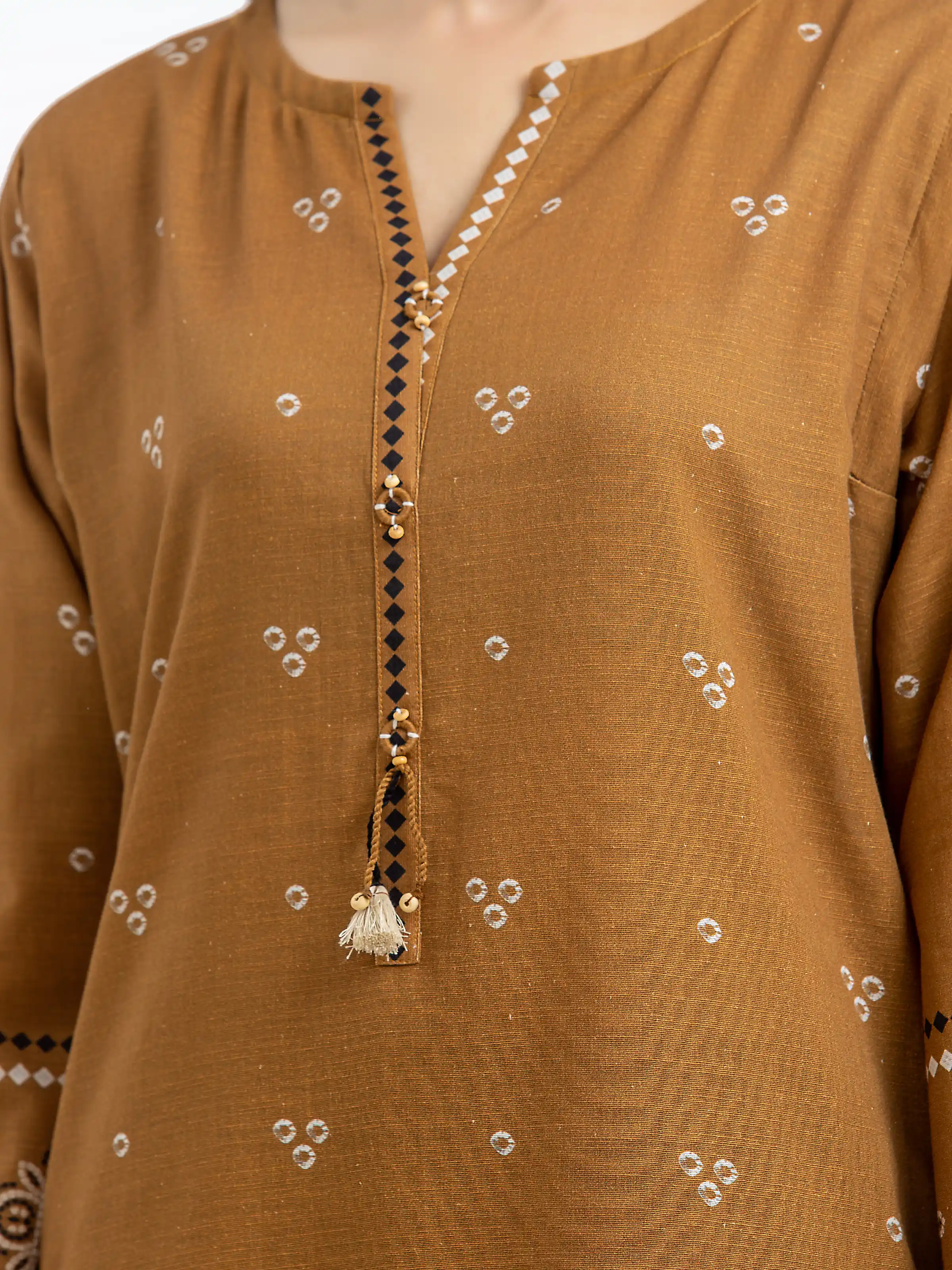 Printed Khaddar Shirt - EWTKP24-81393S - Image 3