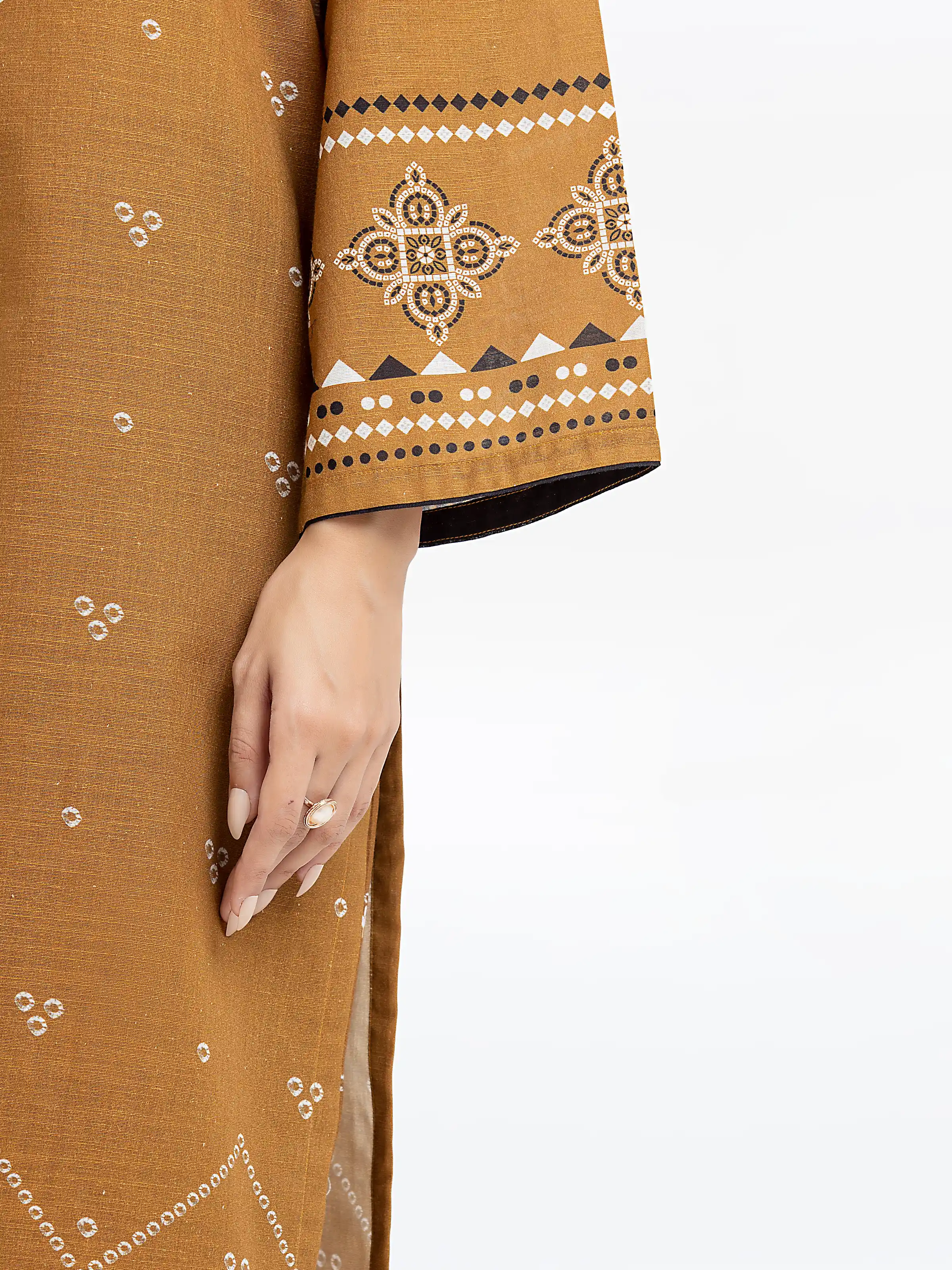 Printed Khaddar Shirt - EWTKP24-81393S - Image 4