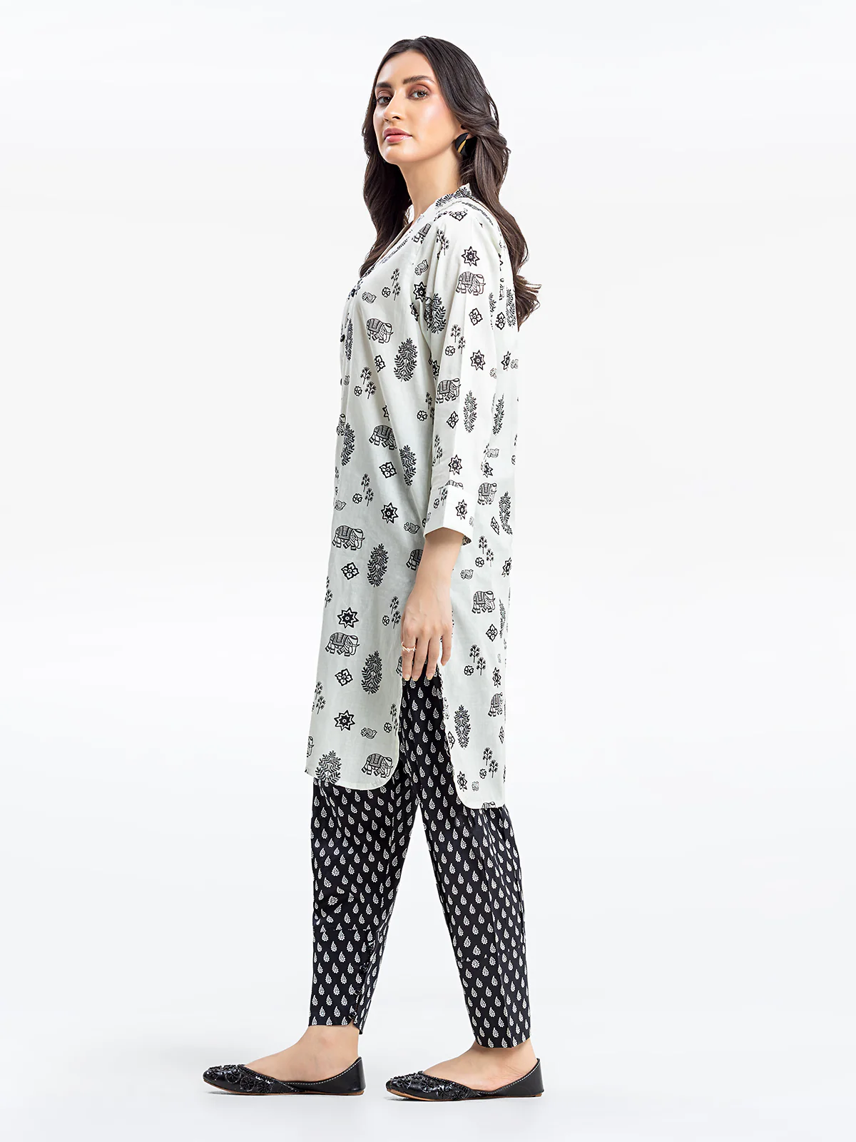 Printed Lawn Shirt - EWTKP24-81142S - Image 5