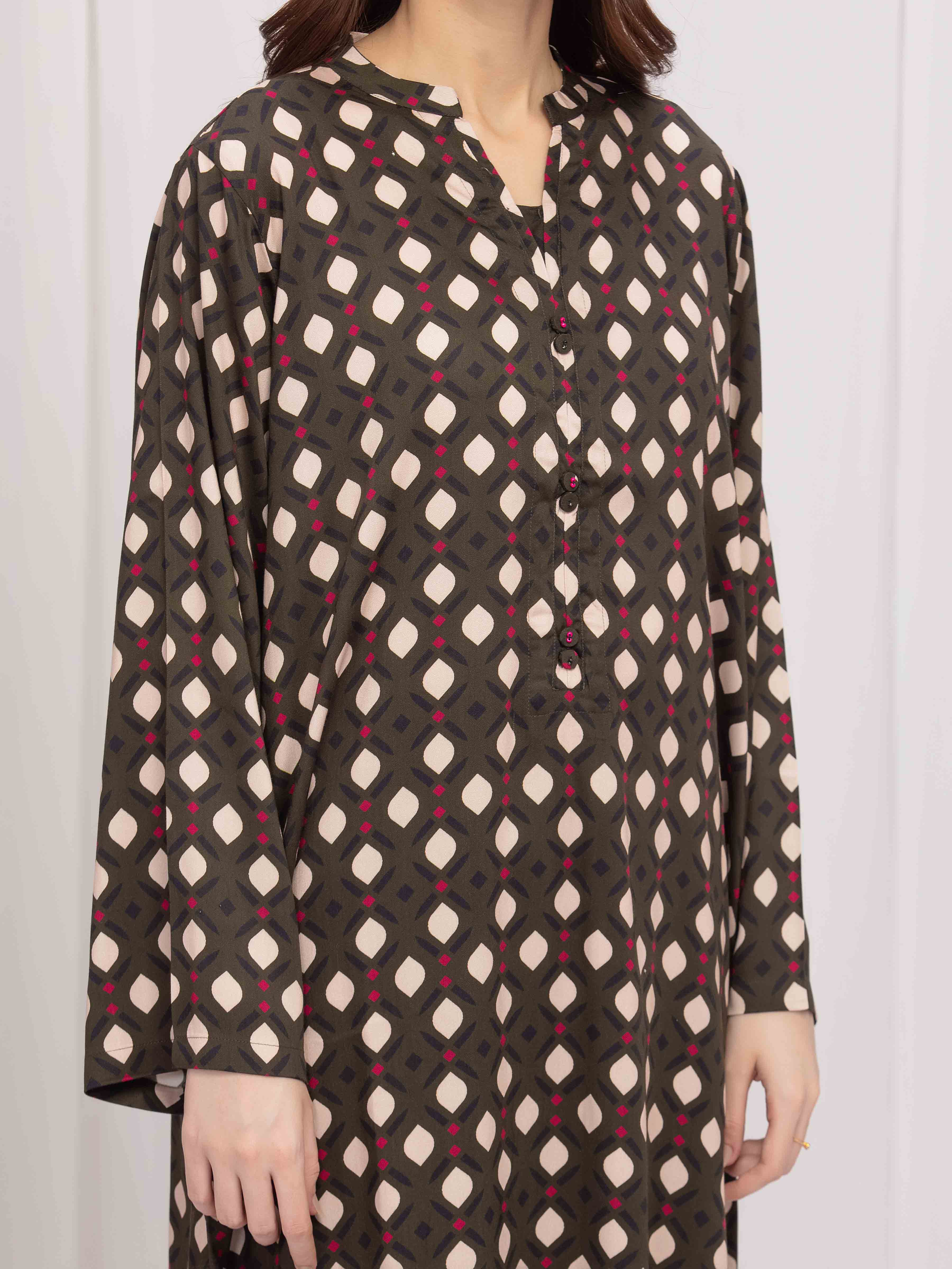 Printed Marina Twill Viscose Shirt - EWTKP5-81471S - Image 4