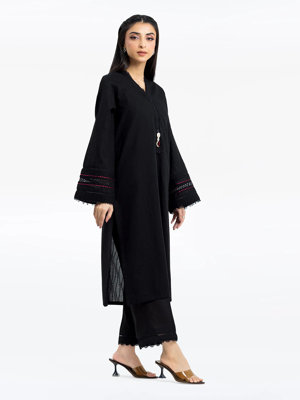 Solid Jacquard Shirt - EWTKS24-69712S - Image 4