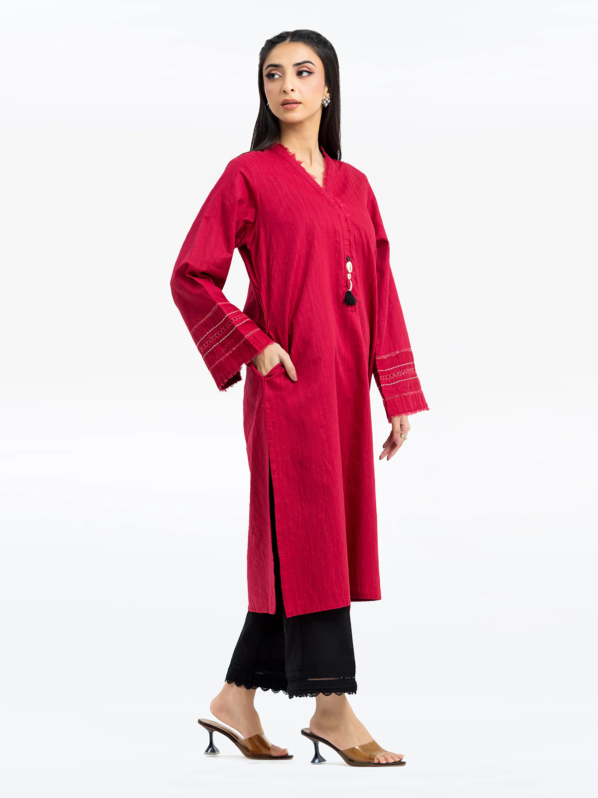 Solid Jacquard Shirt - EWTKS24-69713S - Image 5